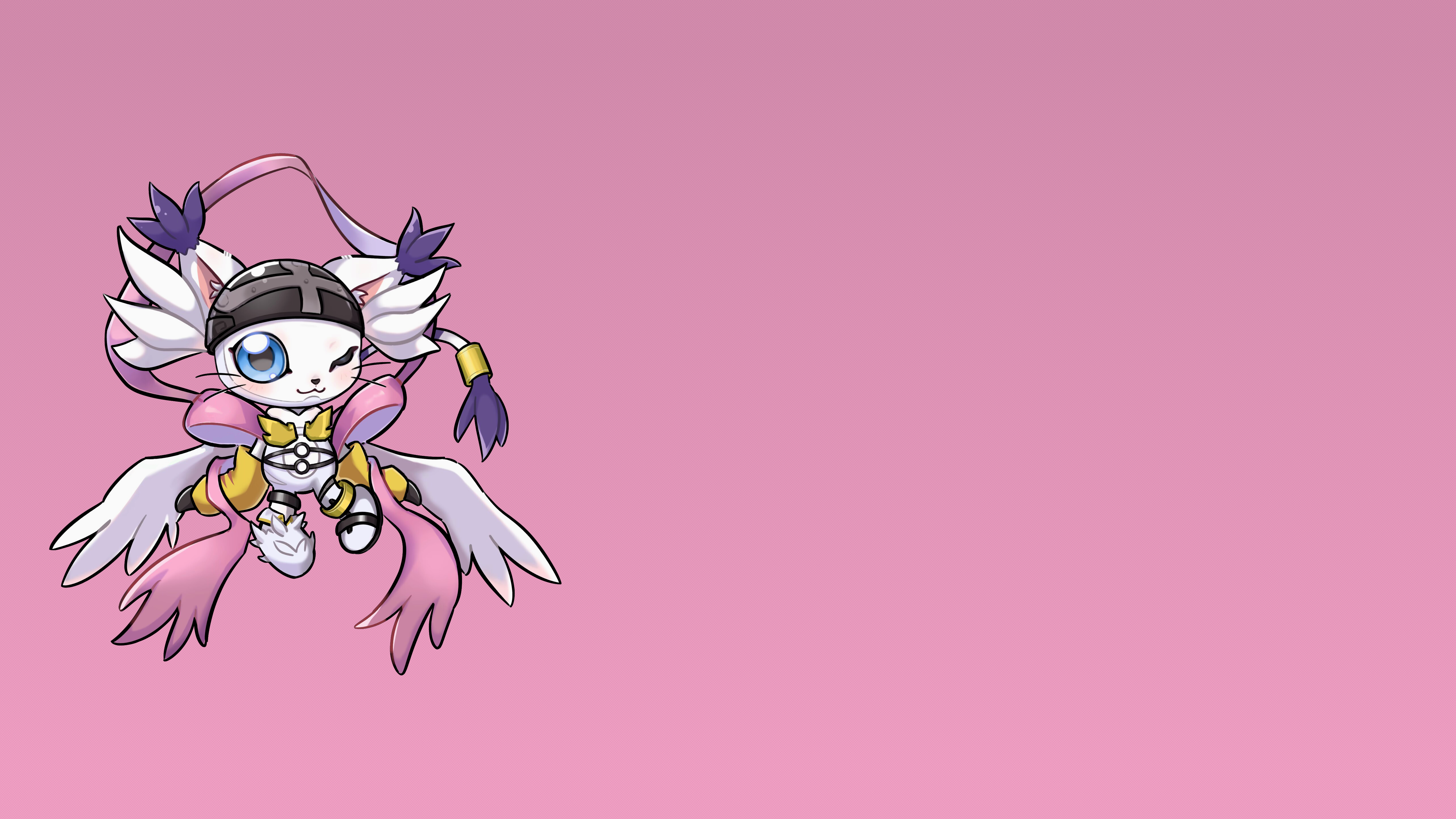 Boots Gloves Blue Eyes Looking At Viewer Digimon Gatomon Angewomon Cats Animals Claws Costumes Cospl 5120x2880
