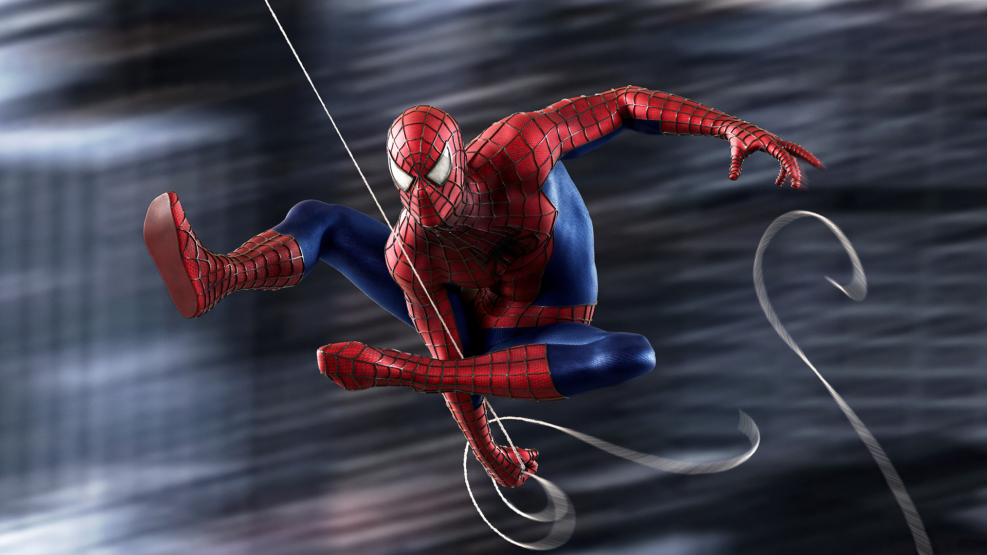 Spider Man Remastered Spiderwebs Marvel Comics Superhero Costumes Digital Art Spider Man 1920x1080