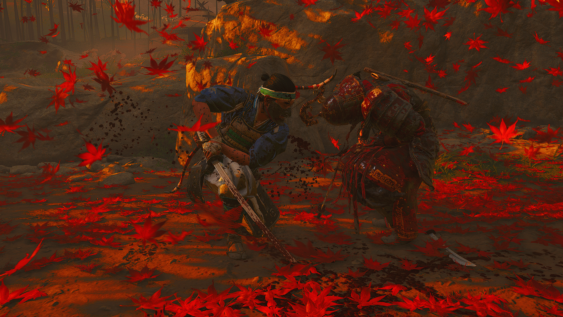 07 Ghost Ghost Of Tsushima Samurai Red Background 1920x1080