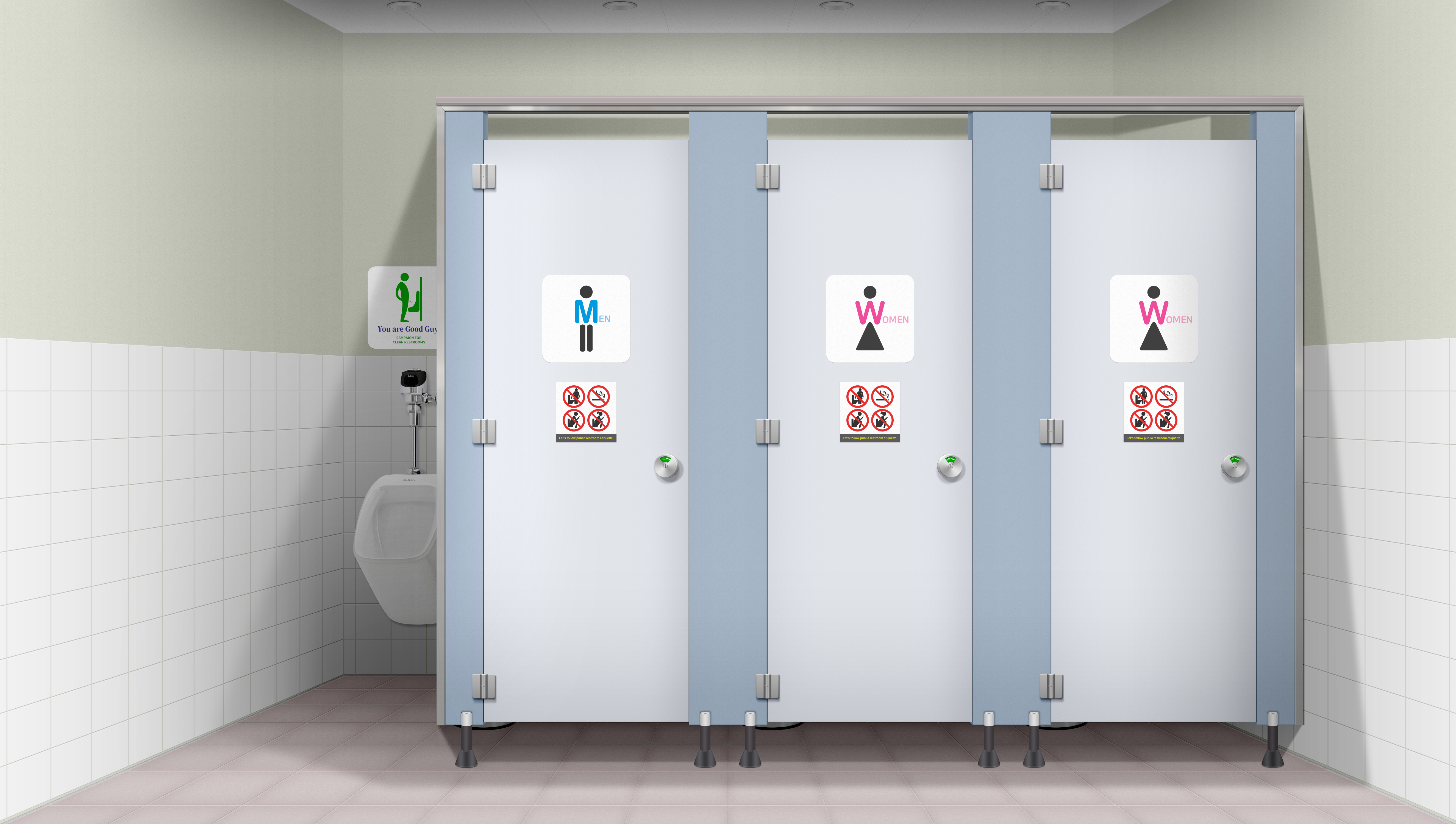 Public Restroom Signs Vector 5300x3000