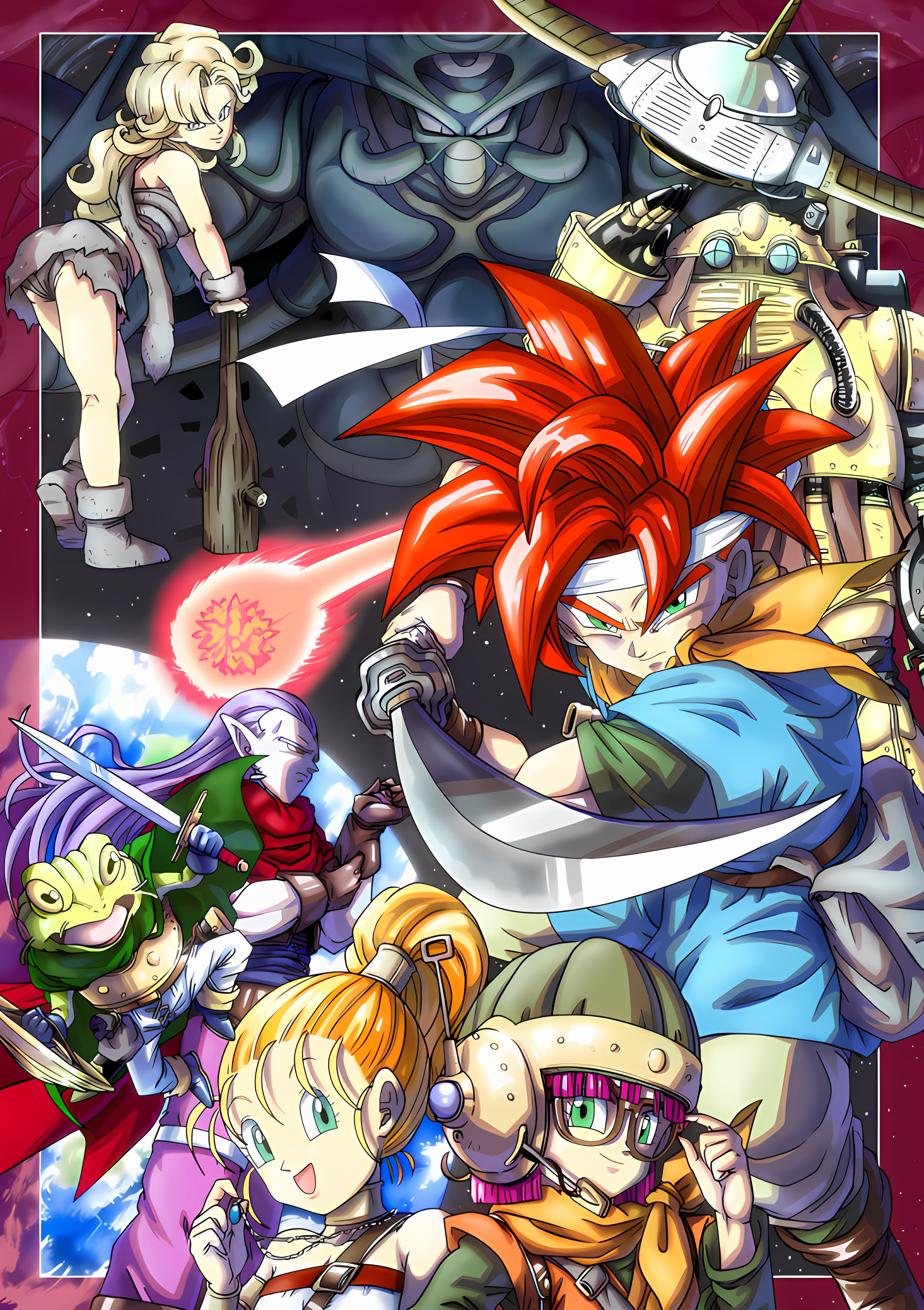 Chrono Trigger Akira Toriyama Marle Lucca Robo Chrono Trigger Frog Chrono Trigger Ayla Magus Chrono  2164x3068