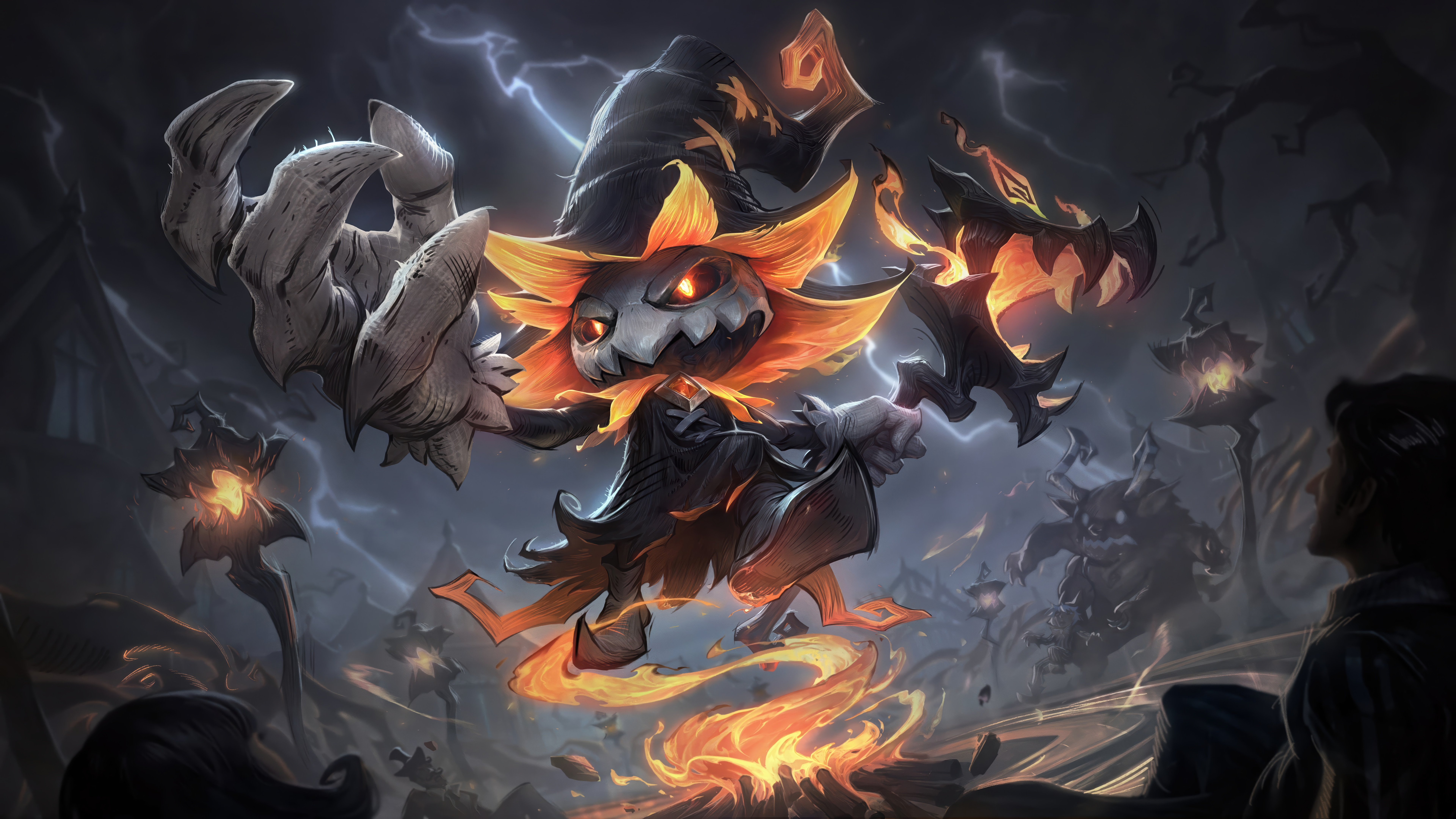 Fright Night League Of Legends Video Games GZG Riot Games 4K Digital Art League Of Legends Veigar Le 7680x4320