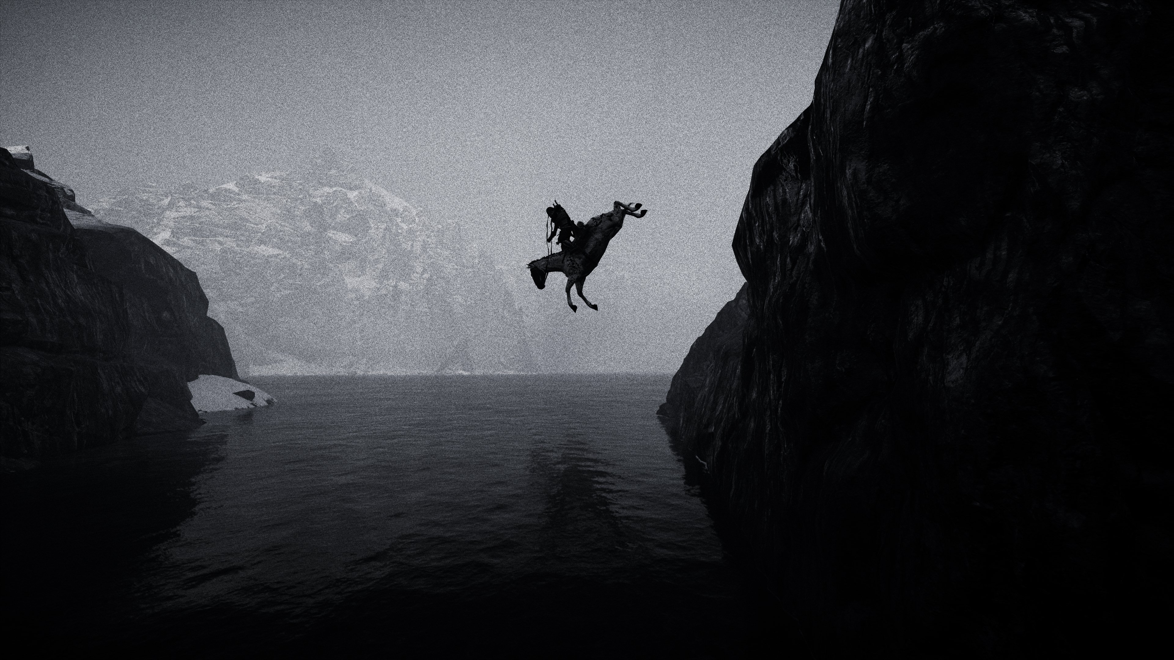 Monochrome Video Games Assassins Creed Assassins Creed Valhalla Horse Water 3840x2160