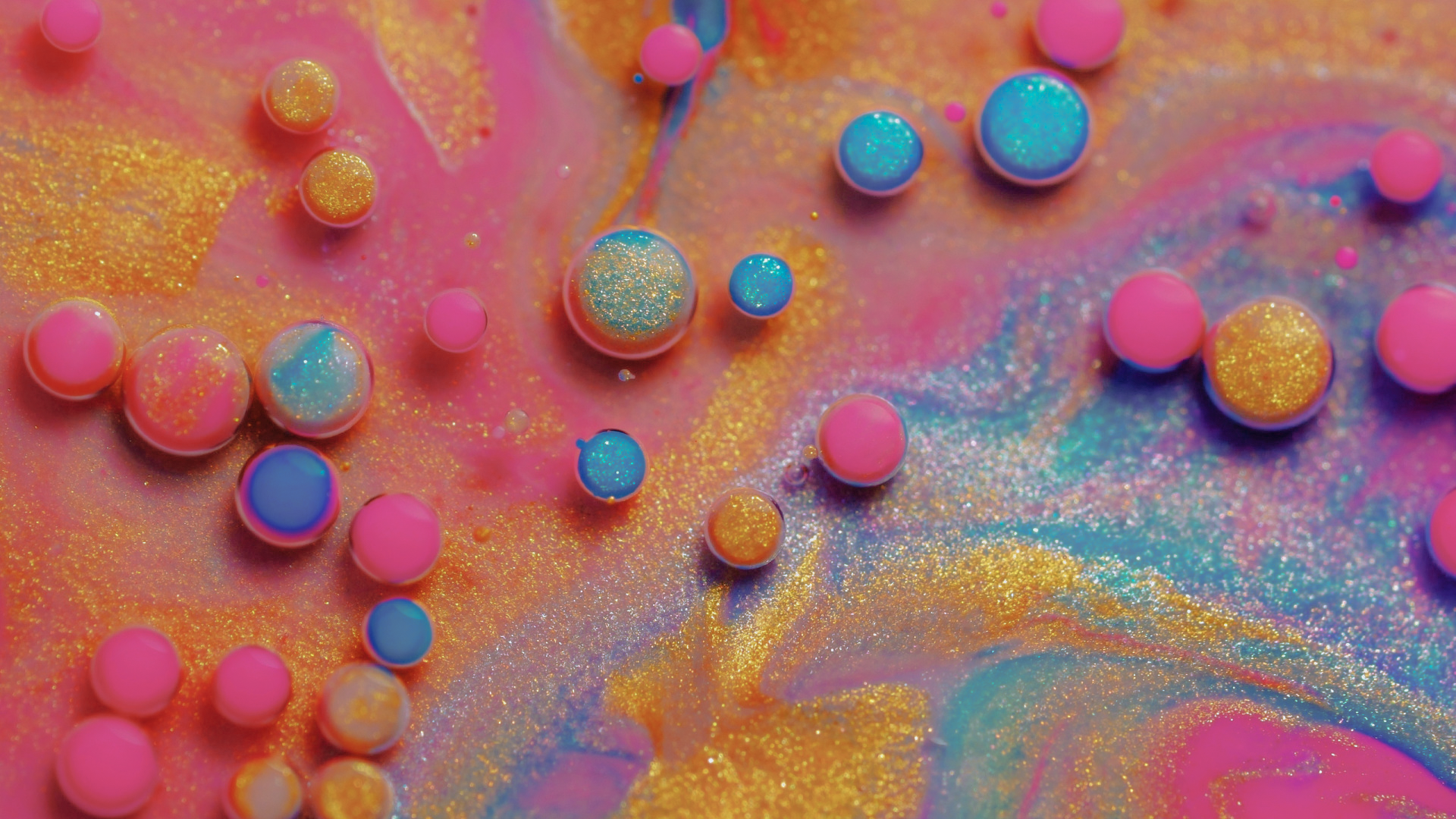 Ball Colorful Glitter Abstract 1920x1080