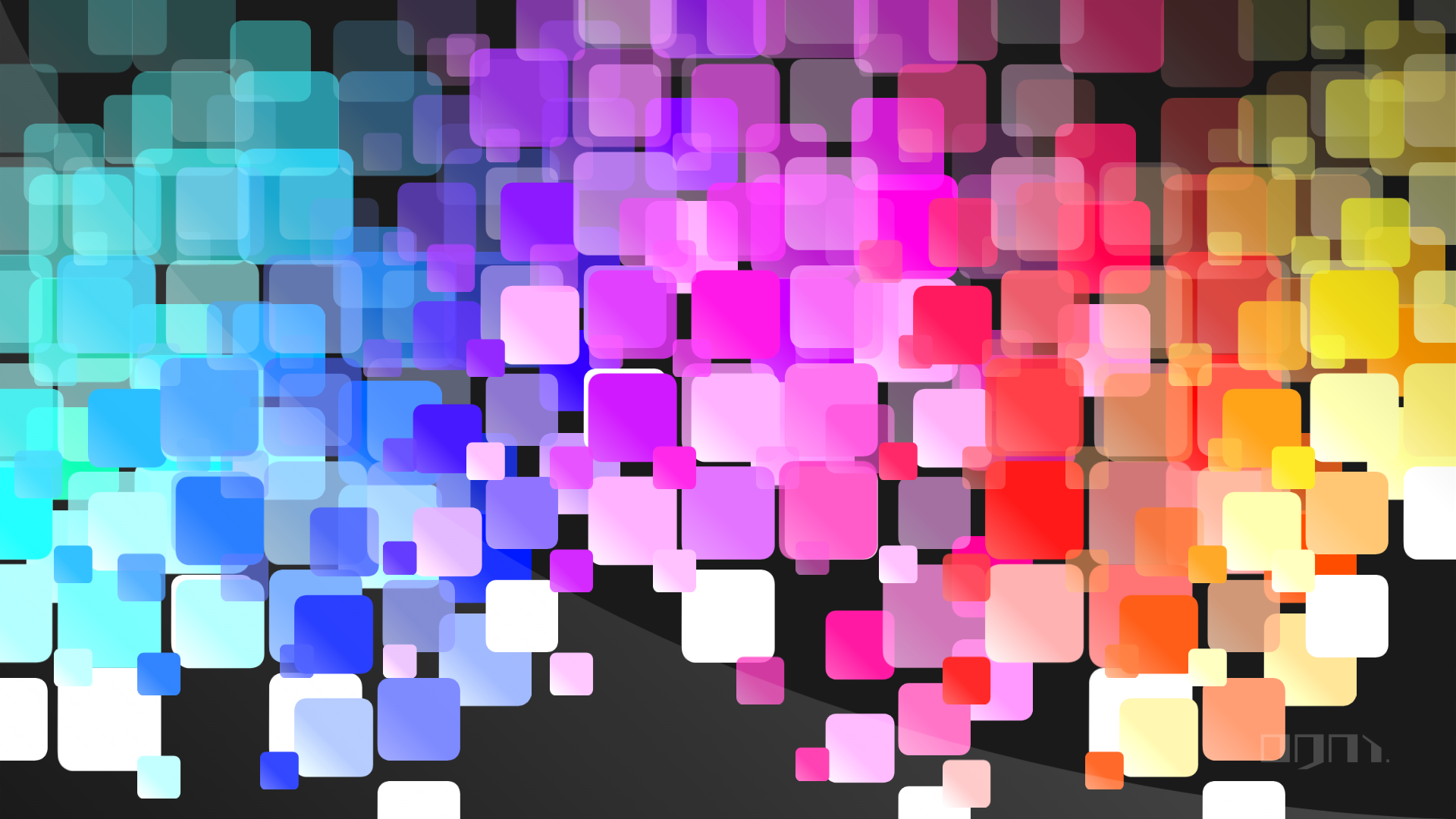 Abstract Square Bubbles Colorful Bright Minimalism Vector 1920x1080