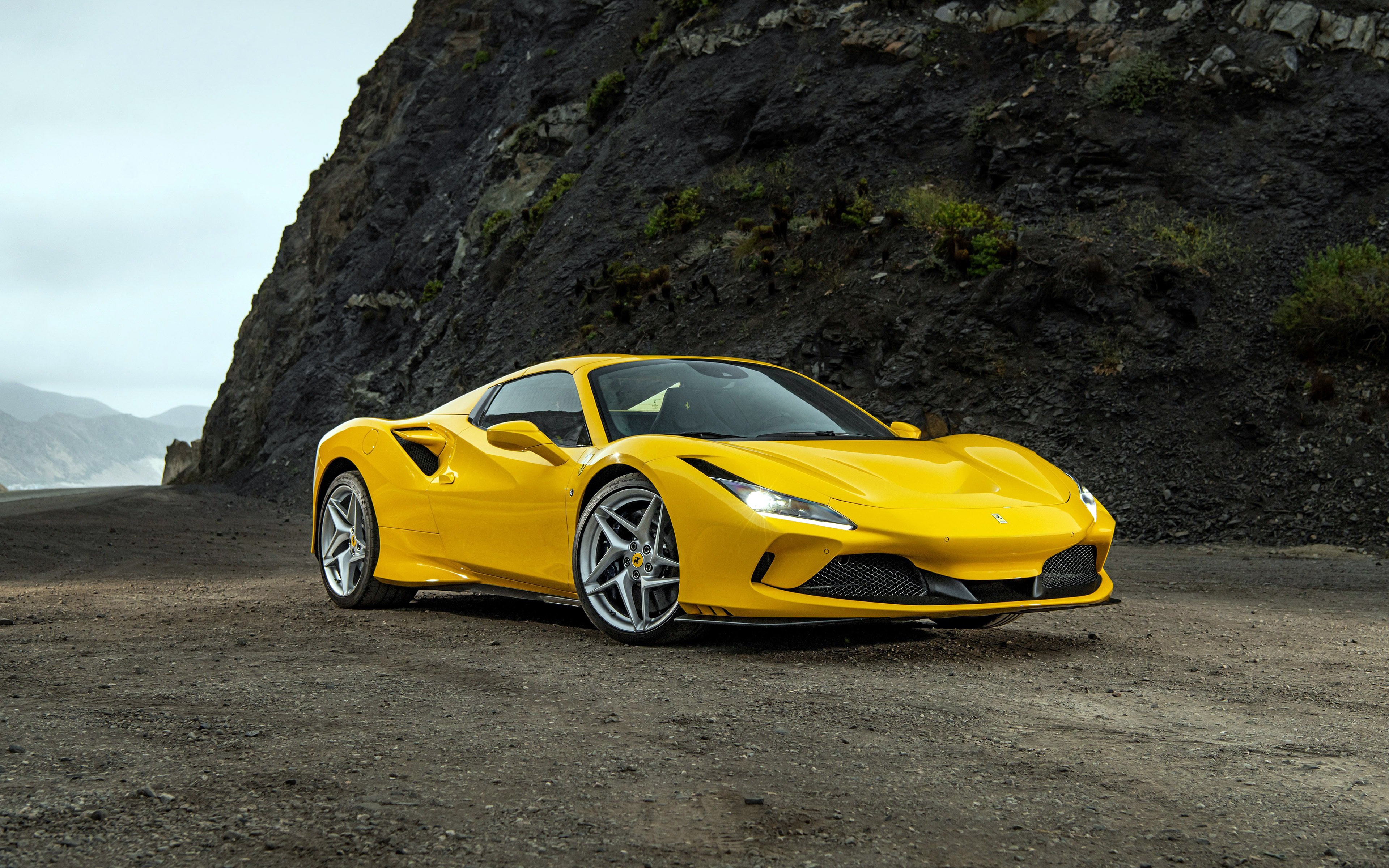 Car Ferrari Supercars Italian Cars Outdoors Yellow 3840x2400