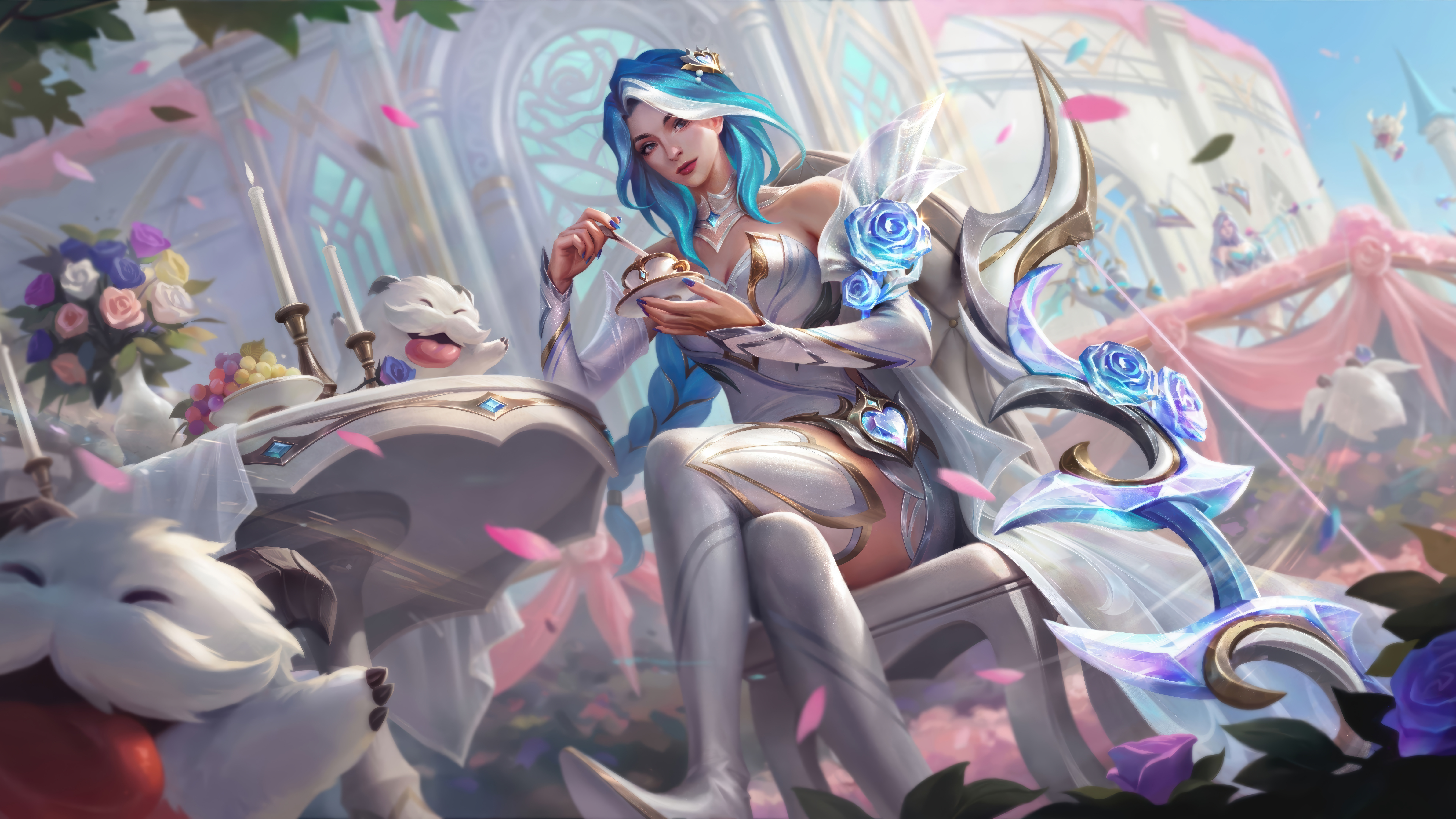 Ashe League Of Legends Crystal Rose League Of Legends Wild Rift League Of Legends Digital Art Riot G 7680x4320