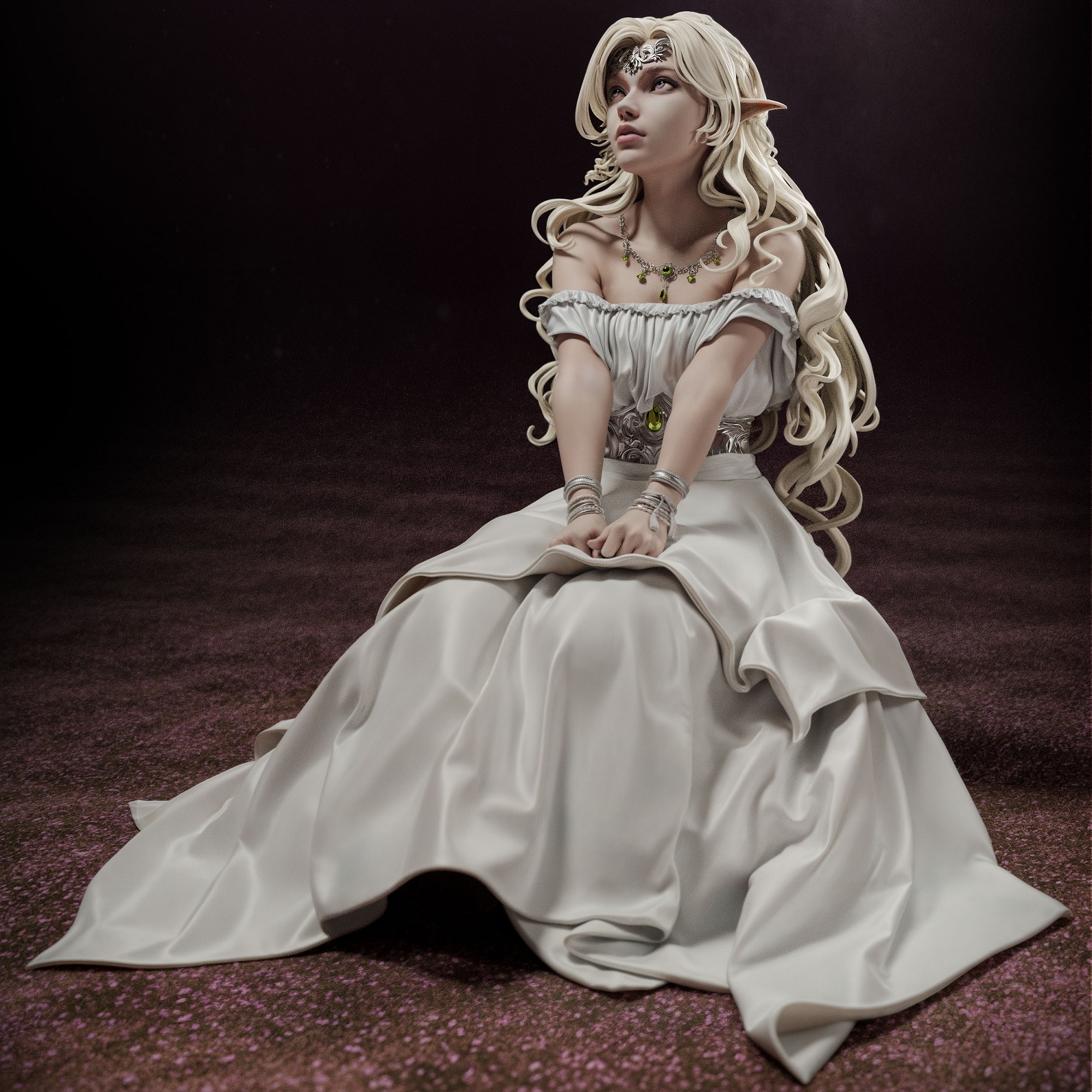 Daniel Moudatsos CGi Women Blonde Dress Princess 2000x2000