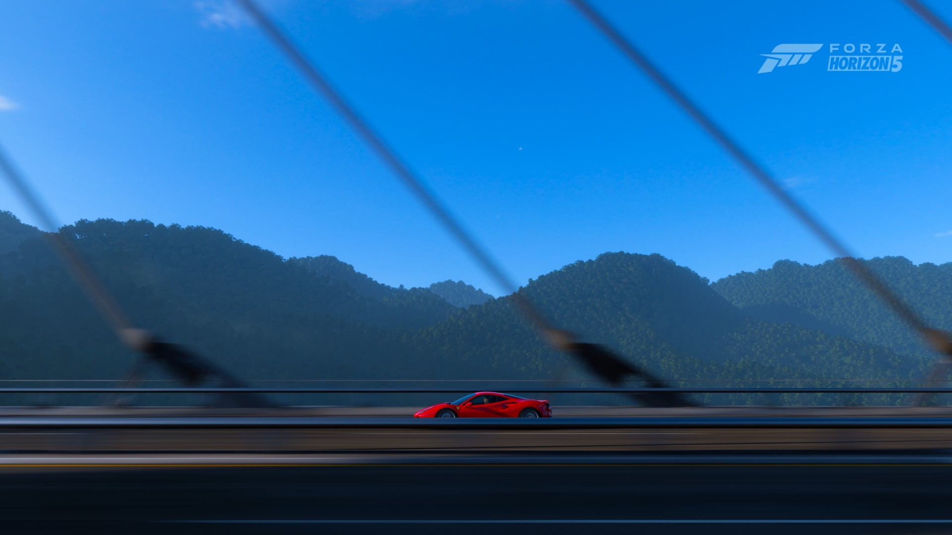 Forza Horizon 5 Screen Shot Ferrari Car Sky Blue Italian Cars Stellantis PlaygroundGames 1920x1080