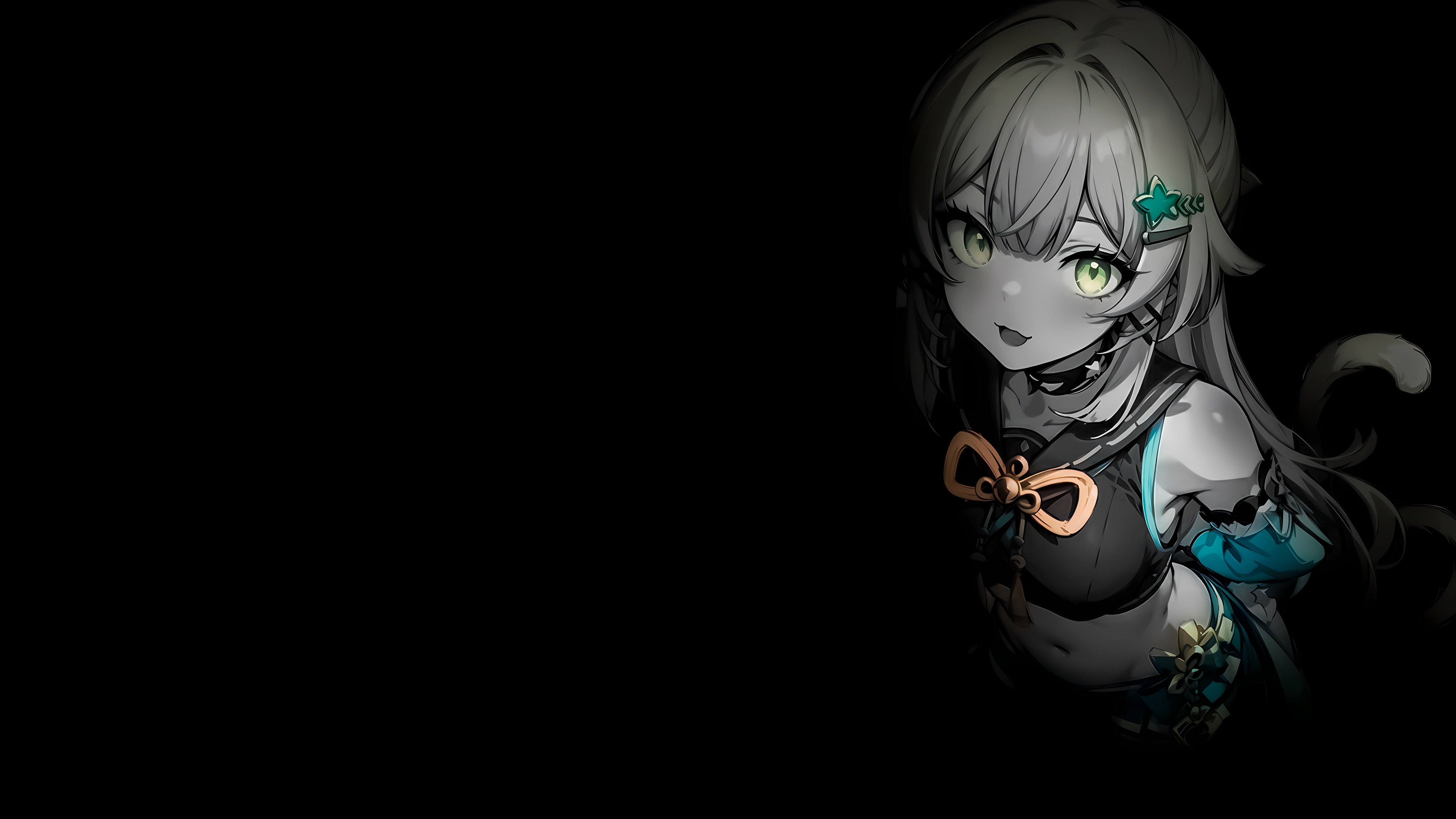 Kirara Genshin Impact Genshin Impact Dark Background Simple Background 3840x2160