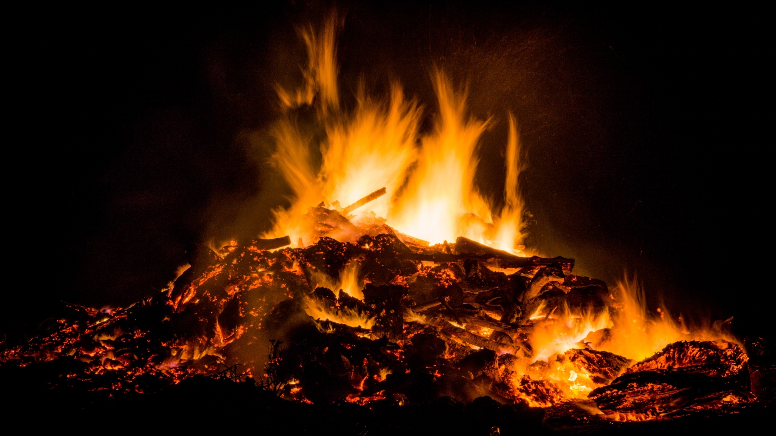 Fire Log Bonfire Night 2560x1440