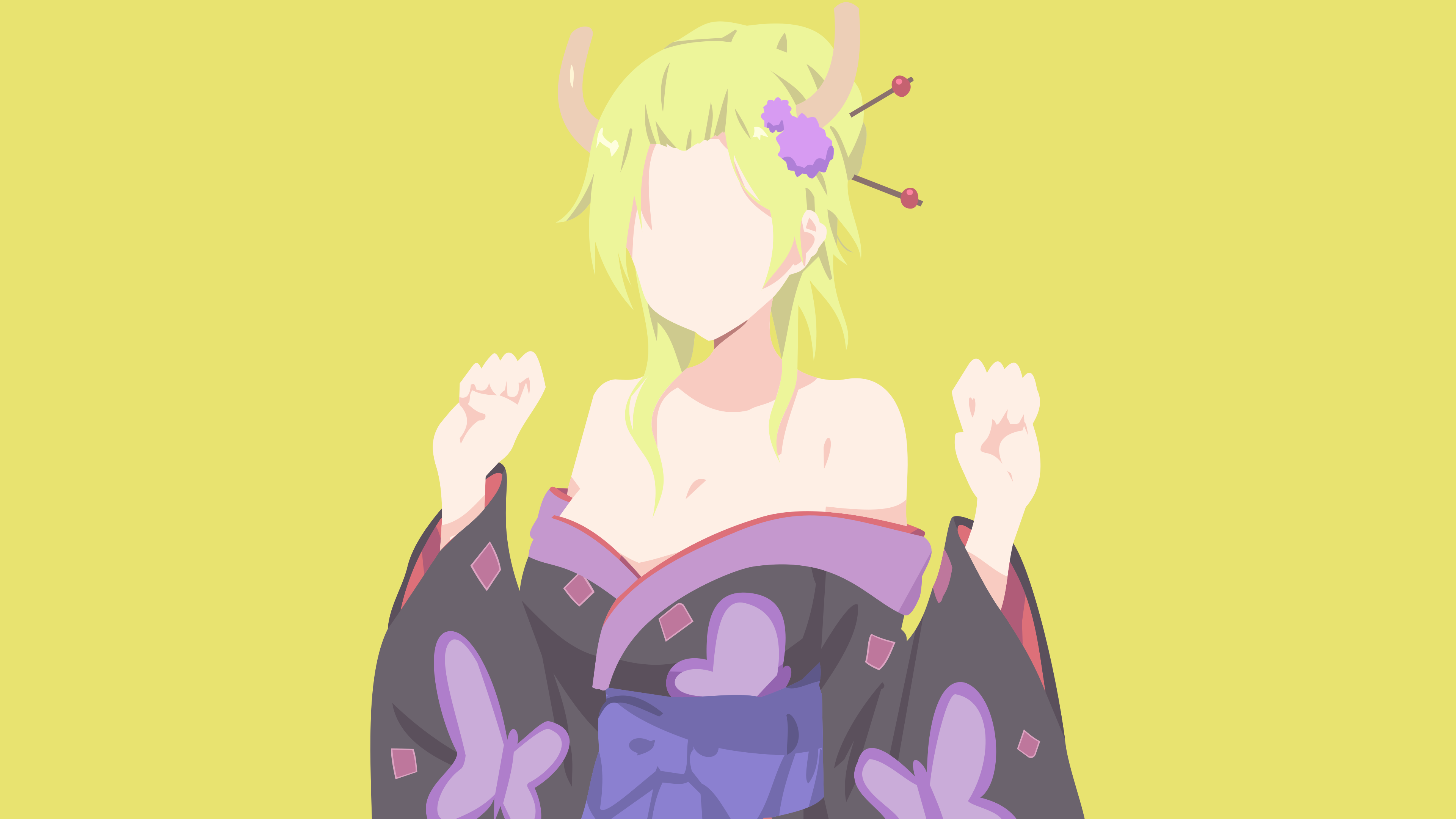 Kobayashi San Chi No Maid Dragon Lucoa Kobayashi San Chi No Maid Dragon Minimalism Simple Background 3840x2160