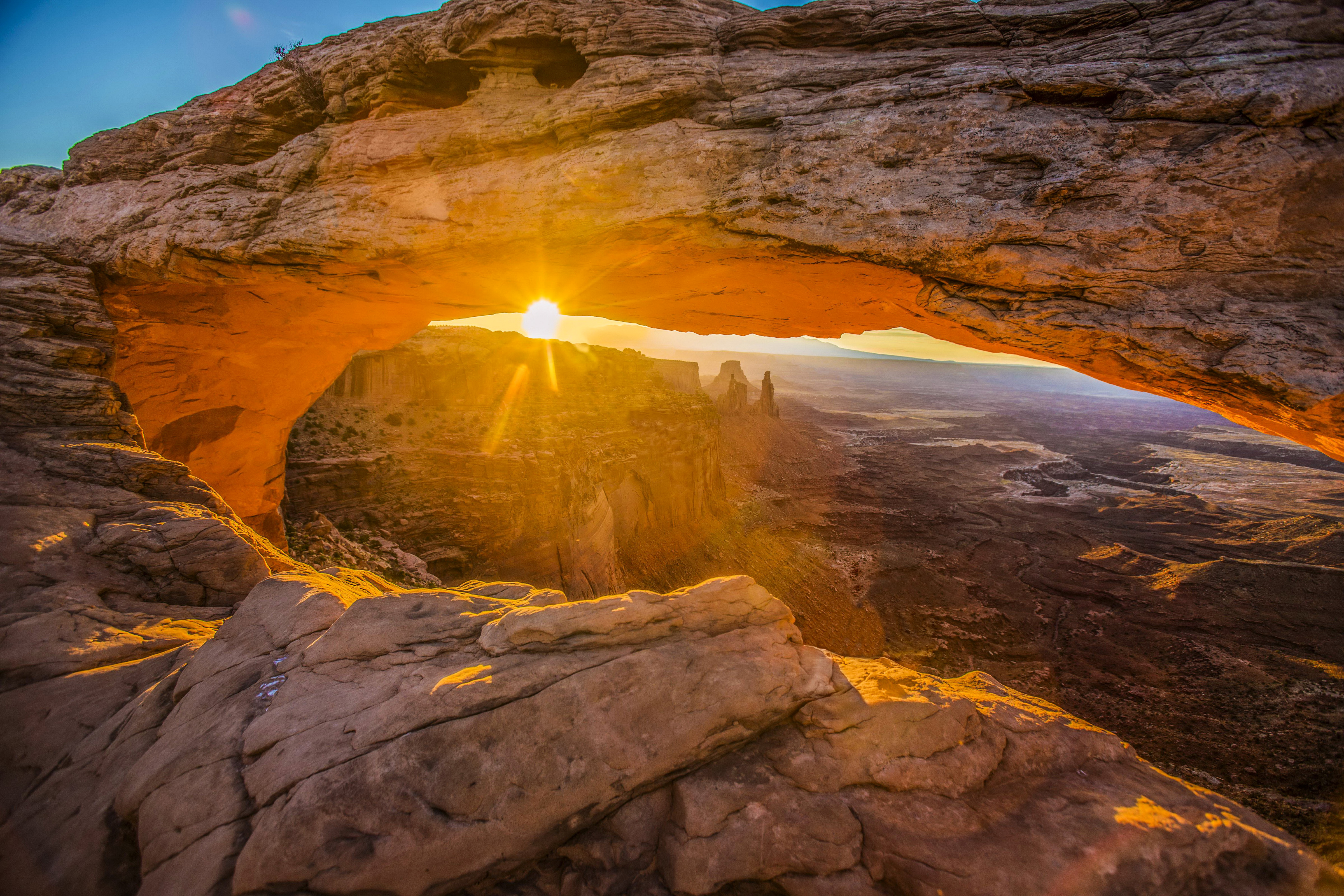 USA Mountain Mesa Arch Canyon National Park Rock Sunbeam 4800x3200
