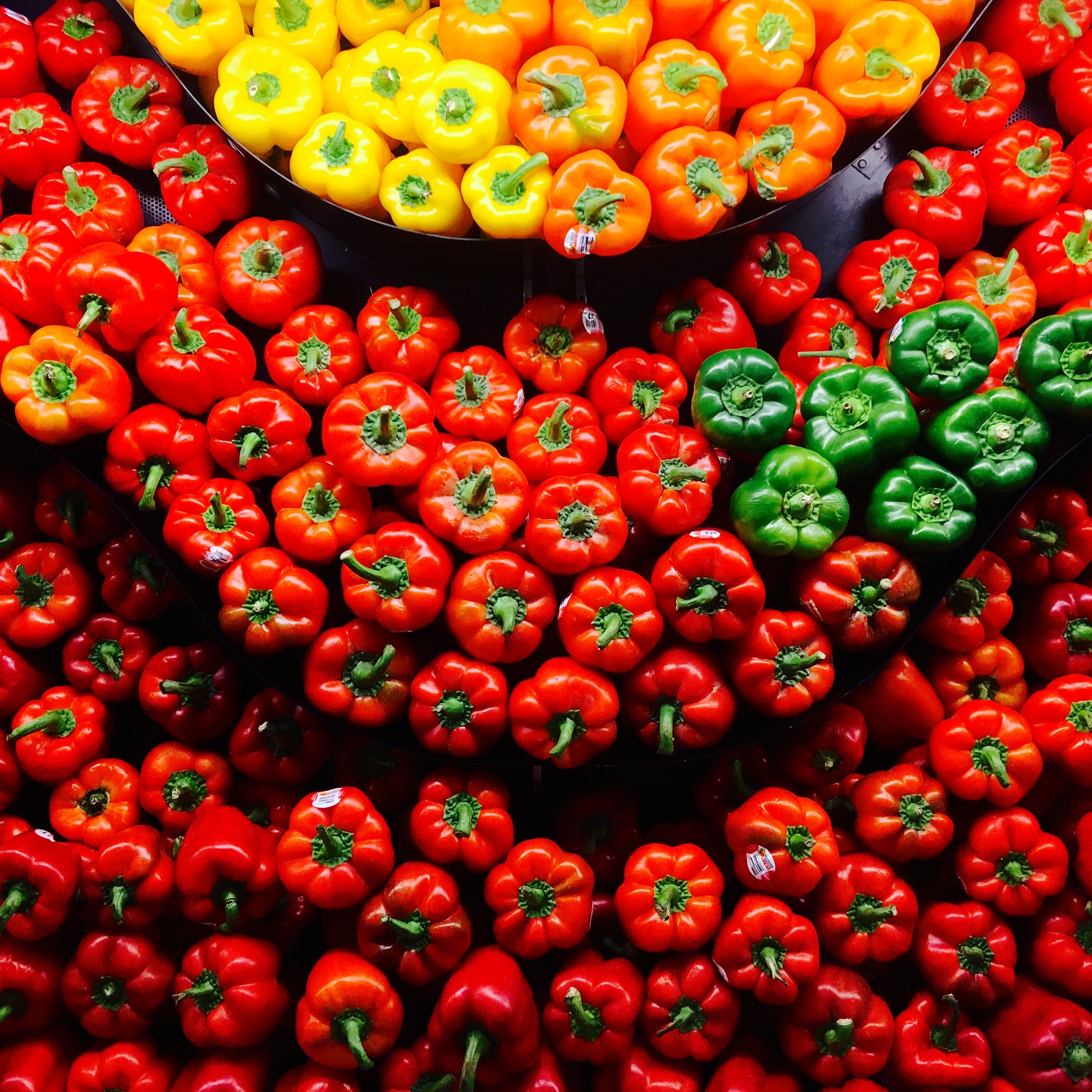Food Vegetables Red Green Yellow Bell Peppers Peppers 2909x2909