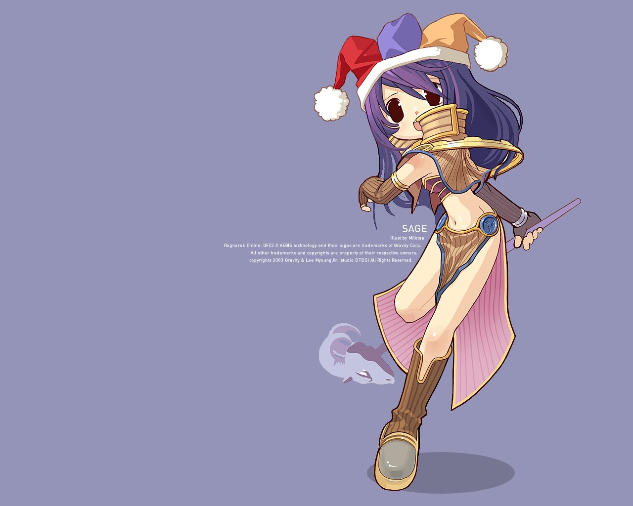 Ragnarok Online Warpportal Purple Hair Anime Girls Anime PC Gaming 2003 Year 1280x1024