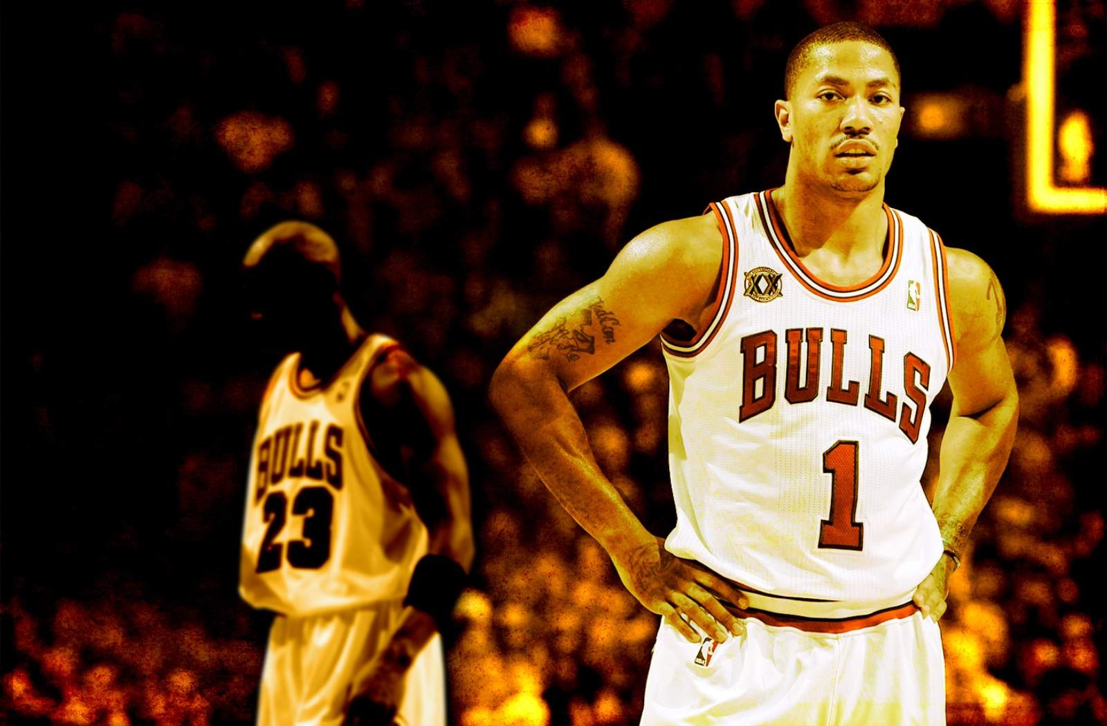 NBA Basketball Derrick Rose Michael Jordan Chicago Chicago Bulls Sports Men 1600x1050
