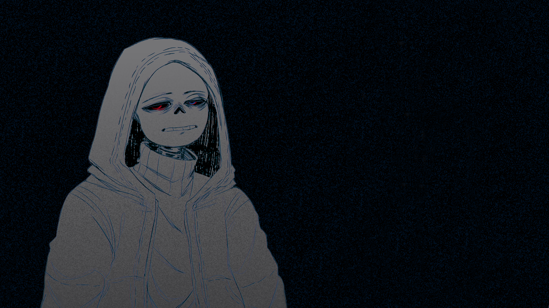 Undertale Hoods Skeleton Depressing Loneliness Red Eyes Sans 1920x1080