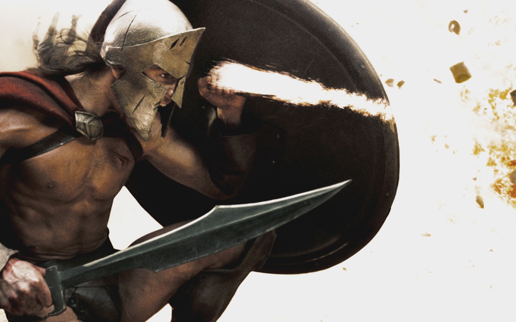 300 Movies Spartans Soldier Sword Shield Men 1680x1050