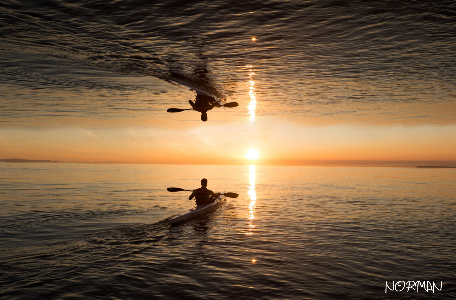 Baltic Sea Reflection Kayaks Sunset 1536x1010