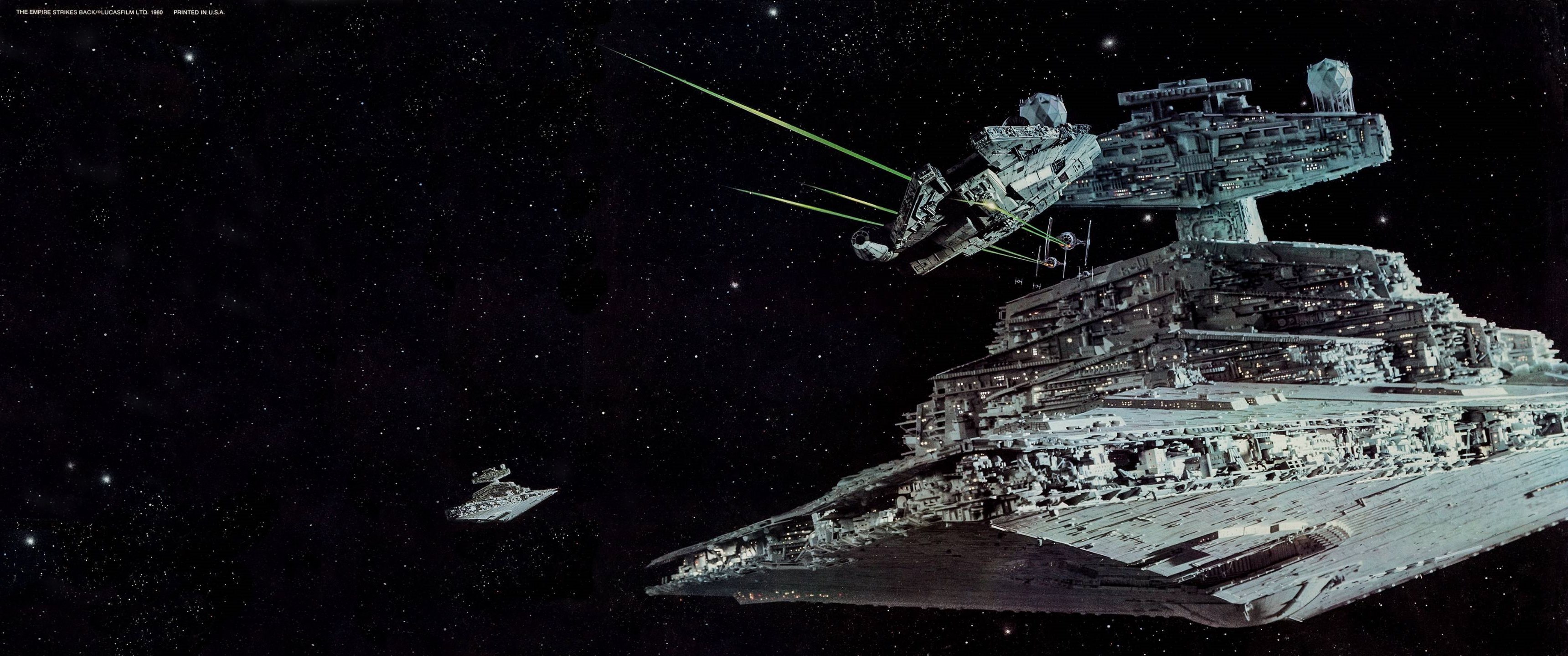 Star Wars Millennium Falcon Star Destroyer Star Wars Ships Imperial Forces Movies The Empire Strikes 3440x1440