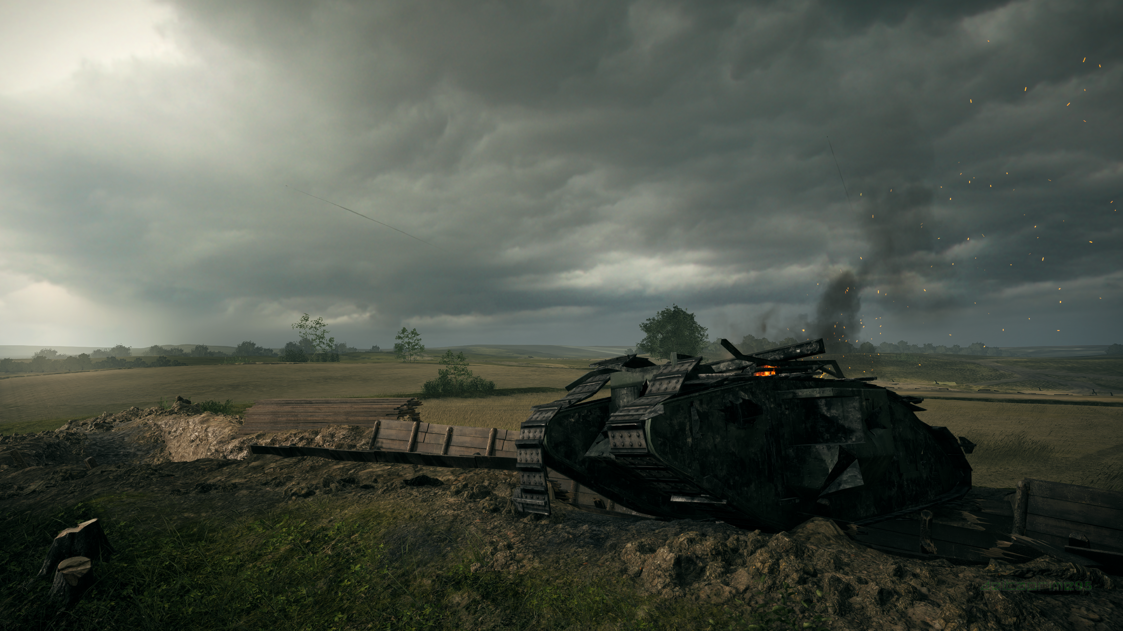 PC Gaming Screen Shot In Game World War I River Somme France Battlefield 1 Trenches Field Destructio 3840x2160