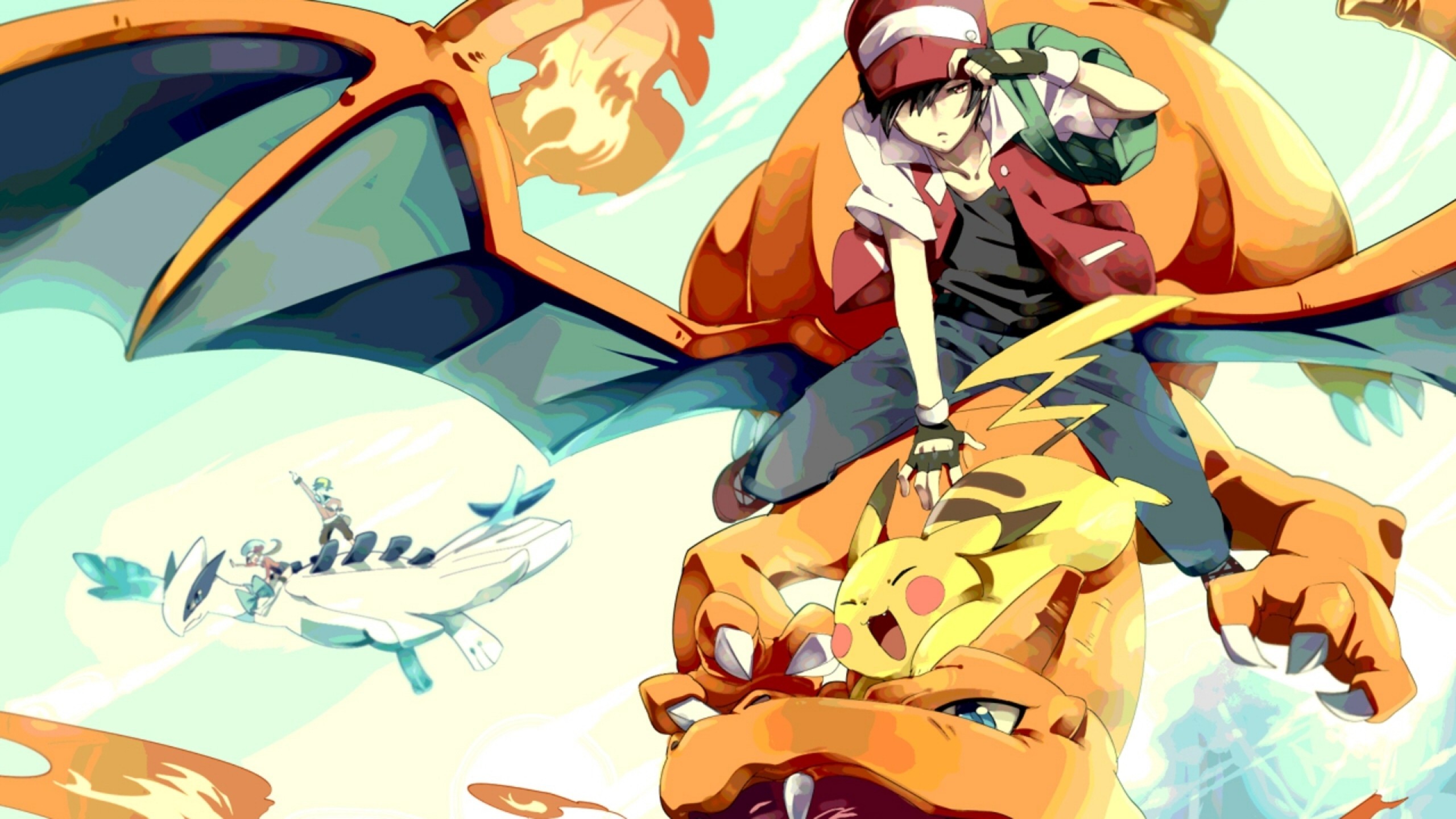 Pokemon Silver Crystal Charizard Lugia Red Character Pikachu 2560x1440