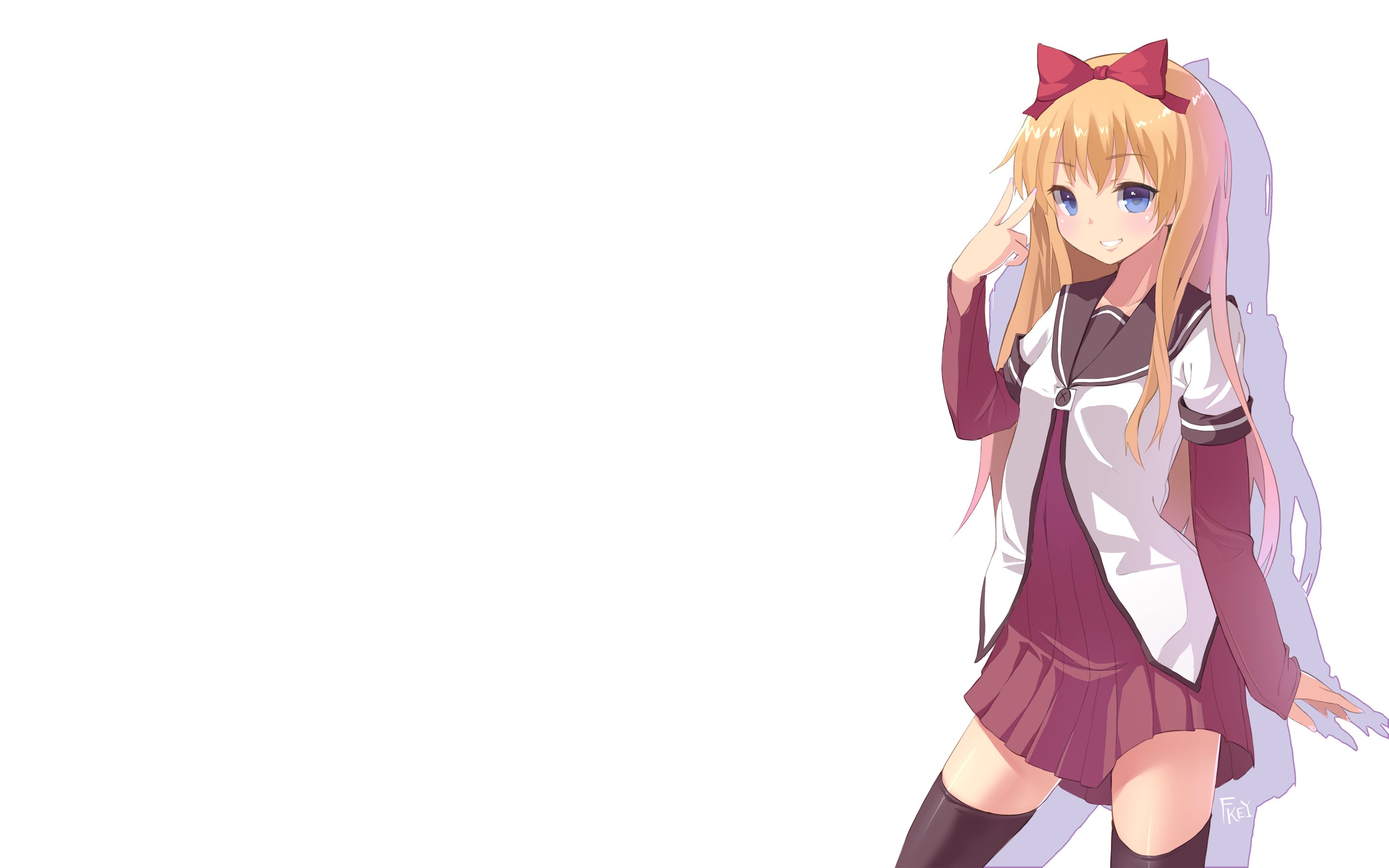 Ky Ko Toshin Anime YuriYuri School Uniform Blonde Blue Eyes 2931x1832