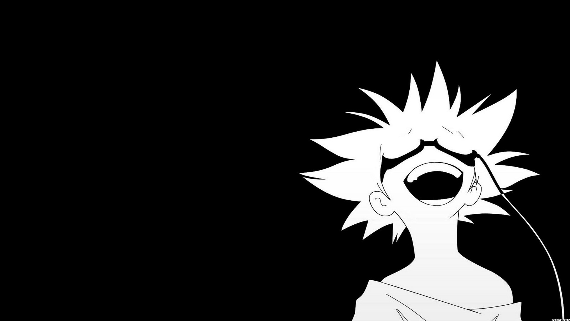 Cowboy Bebop Edward Wong Hau Pepelu Tivrusky IV Monochrome Open Mouth Anime Minimalism Simple 1920x1080