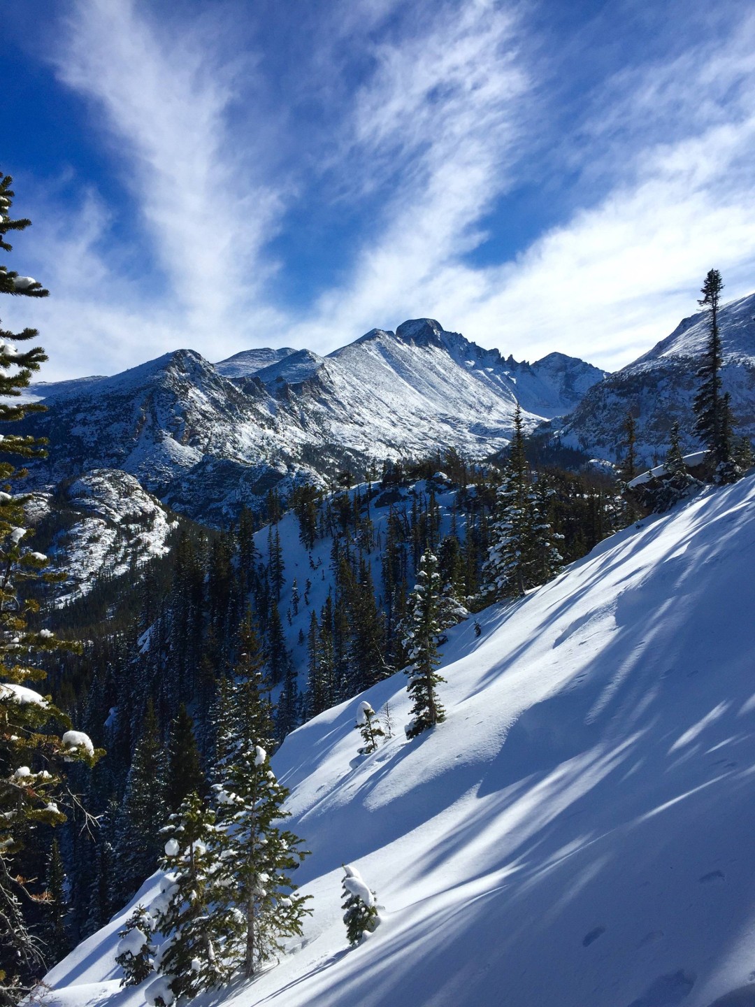 Mountains Snow Trees Colorado Rocky Mountain National Park 1080x1440