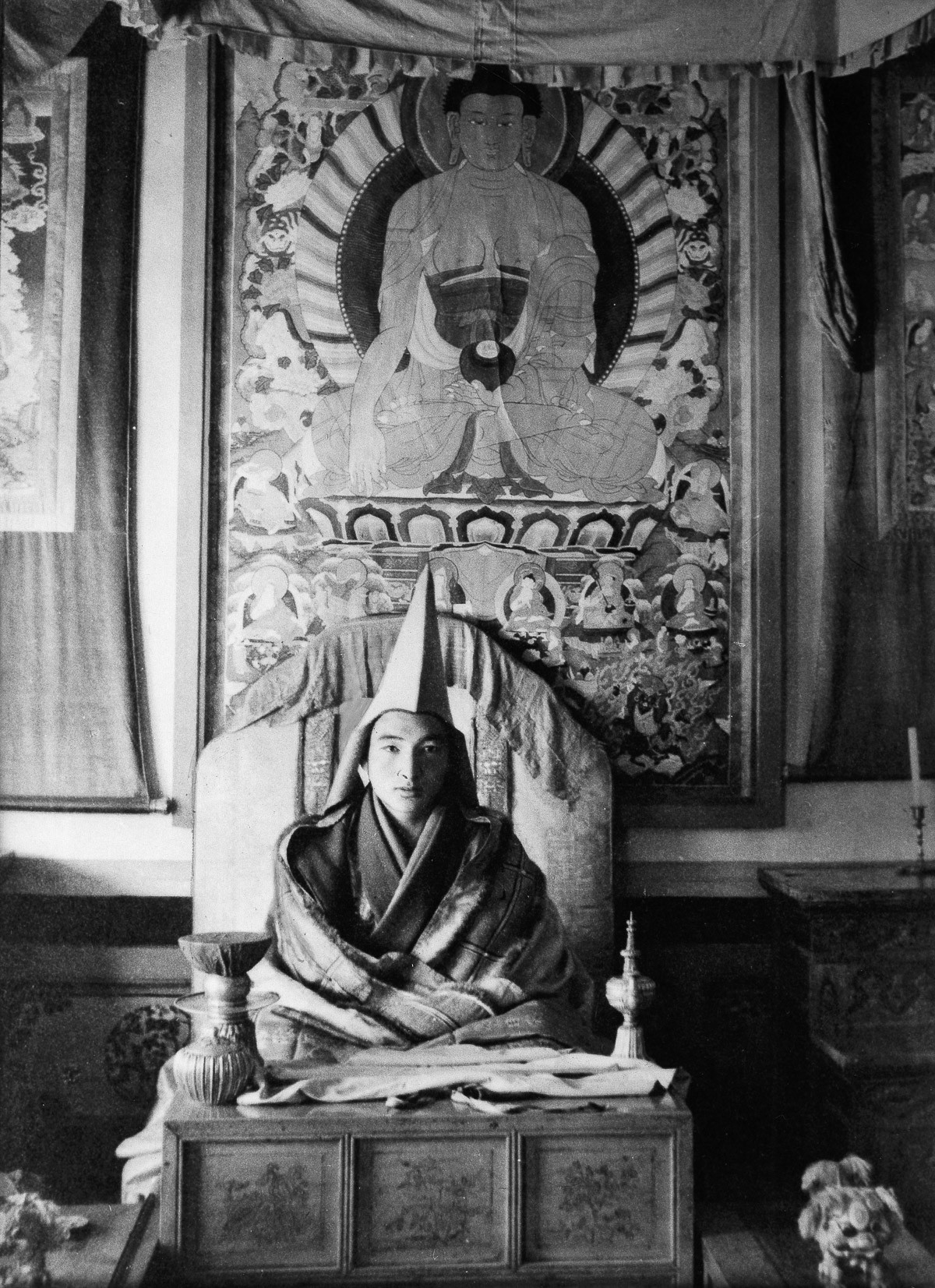 Dalai Lama Buddhism Men Portrait Display Buddha Tibet Sitting Monochrome Monks Monastery History Loo 1200x1653