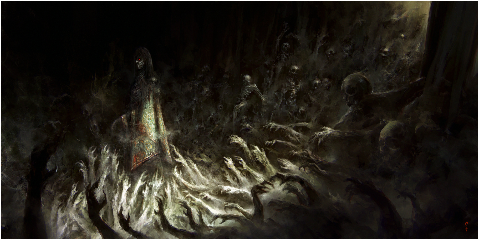 Horror Bones Fantasy Art Undead Corpse Hands Dark 2010x1010