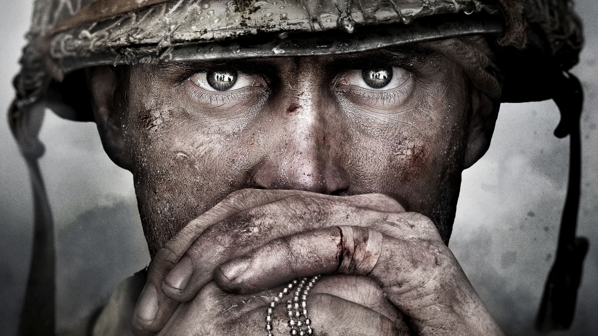 Video Games Call Of Duty WWii Looking At Viewer Soldier War World War Ii Reflection Eyes Call Of Dut 1920x1080