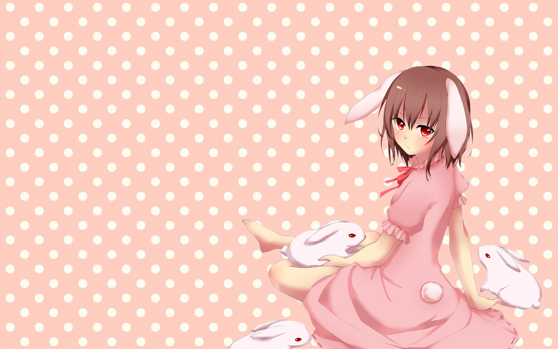 Anime Anime Girls Red Eyes Bunny Ears Rabbits Touhou Inaba Tewi 1920x1200