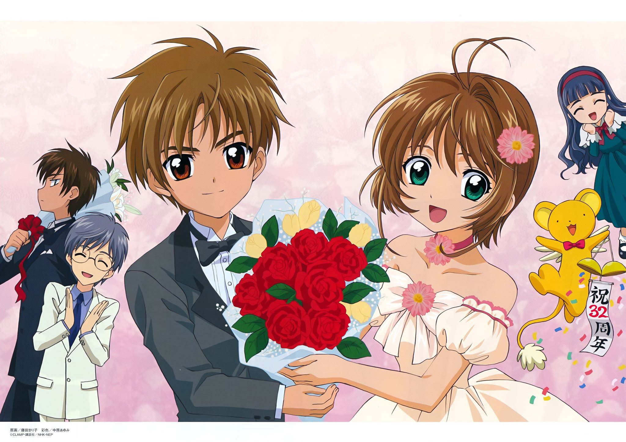 Anime Anime Girls Anime Boys Card Captor Sakura Suite Weddings Roses Syaoran Li Kinomoto Sakura 2048x1446