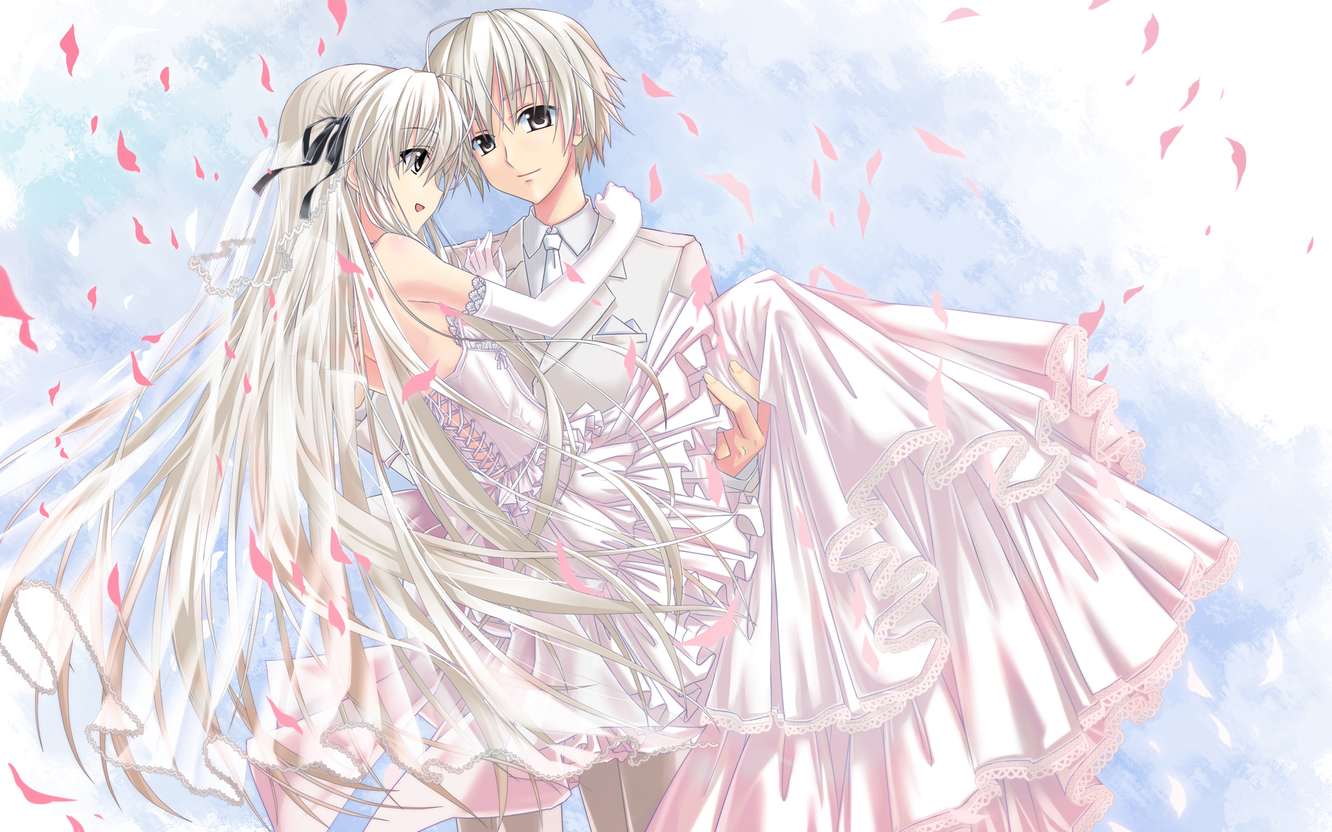 Sora Kasugano Anime Girl Boy Dress White Dress Wedding Wedding Dress Smile Glove Yosuga No Sora 1920x1200