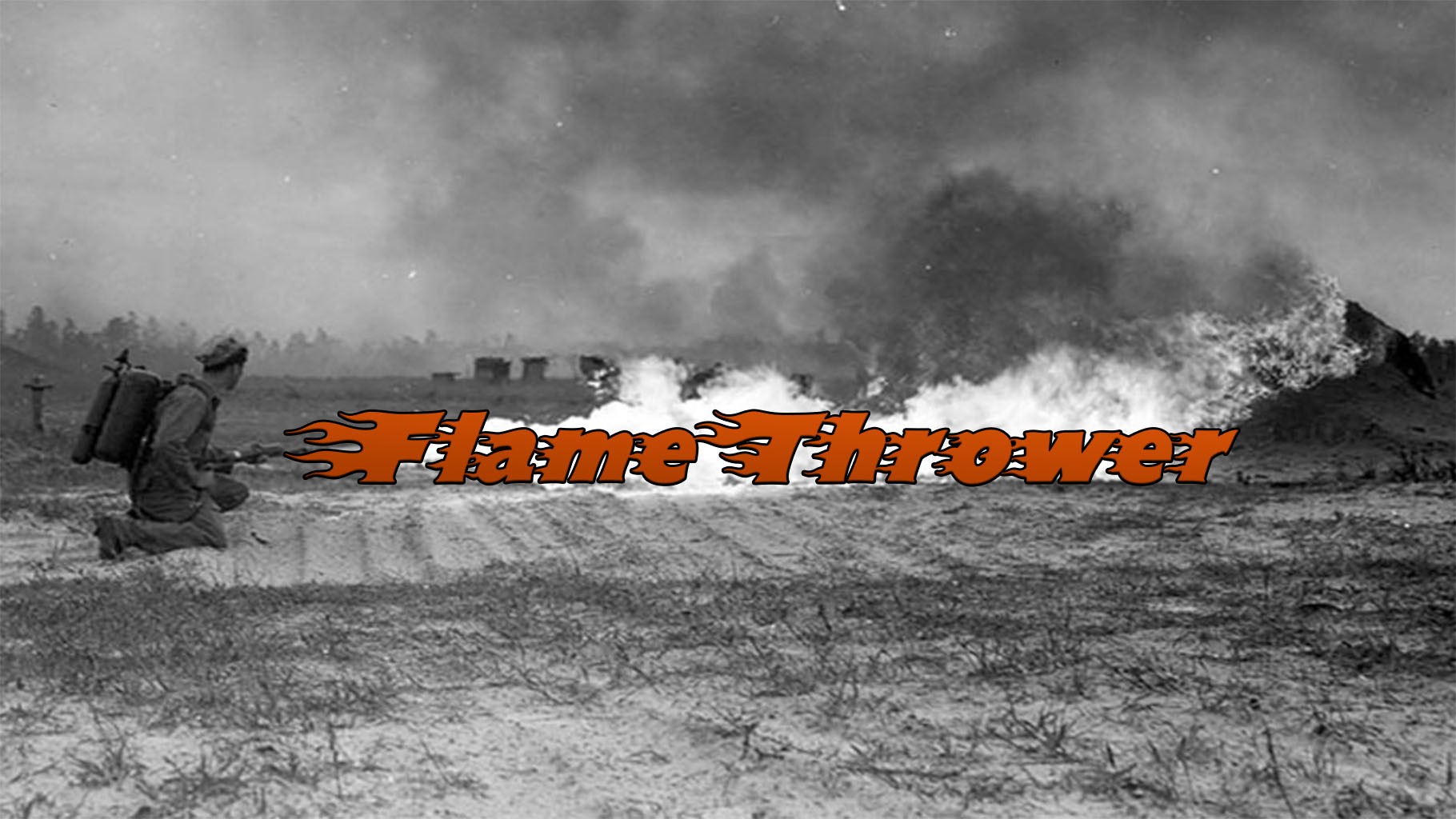Flamethrower War Typography Soldier 1820x1024