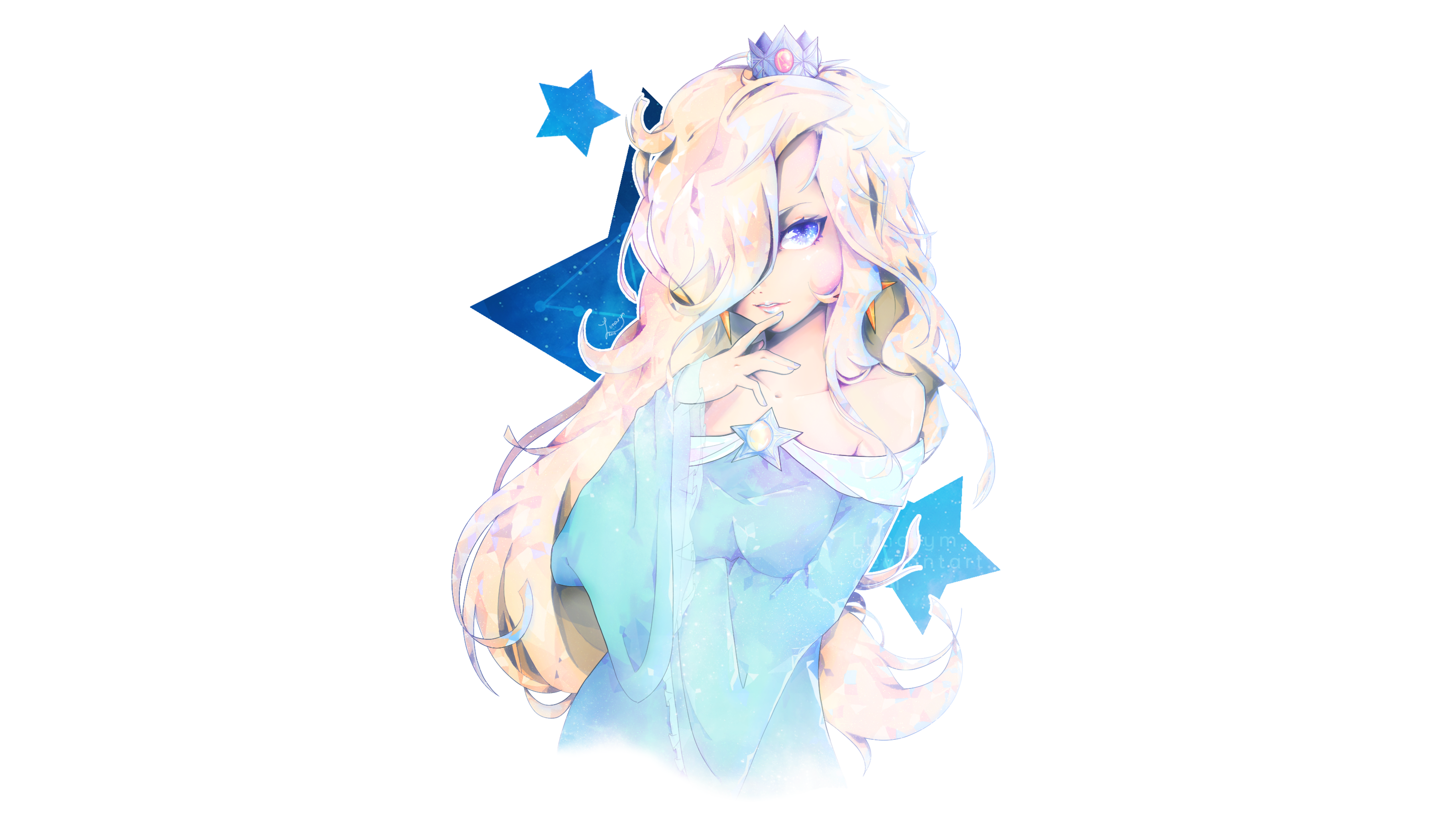 Blonde Anime Girls Blue Eyes Princess Rosalina 3200x1800