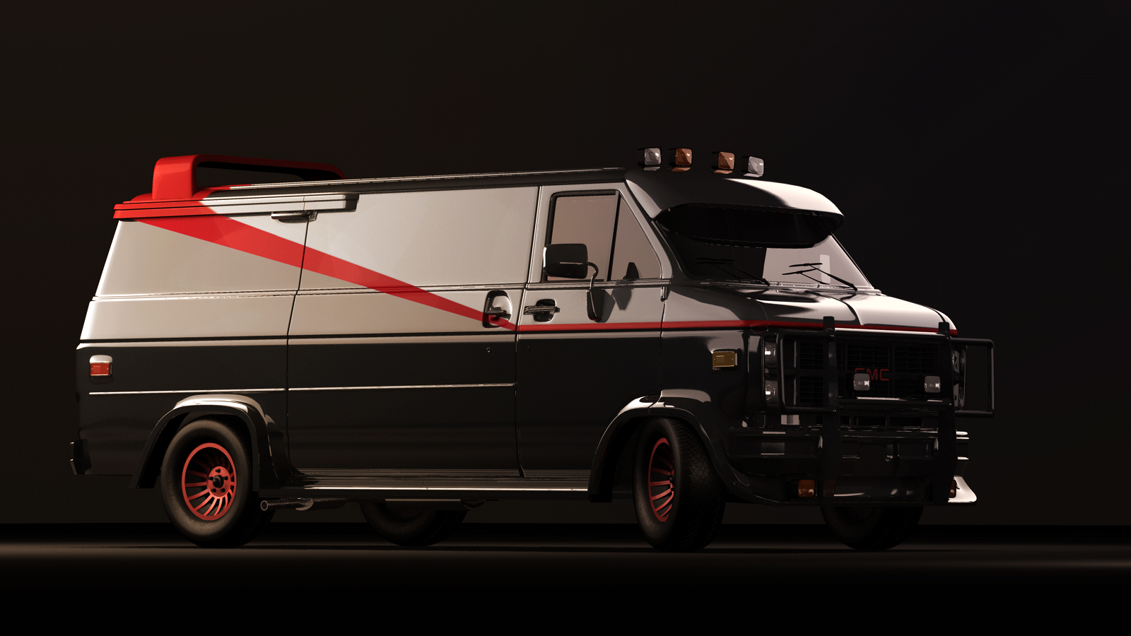 The A Team GMC Van TV 1980s Nostalgia Digital Art 1600x900