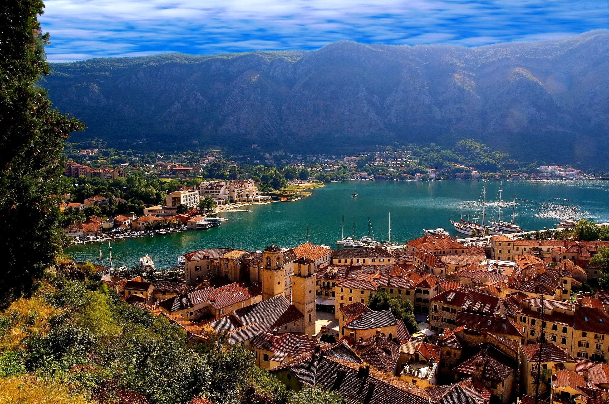 Kotor Town Kotor Bay Montenegro Town Cityscape 2560x1700