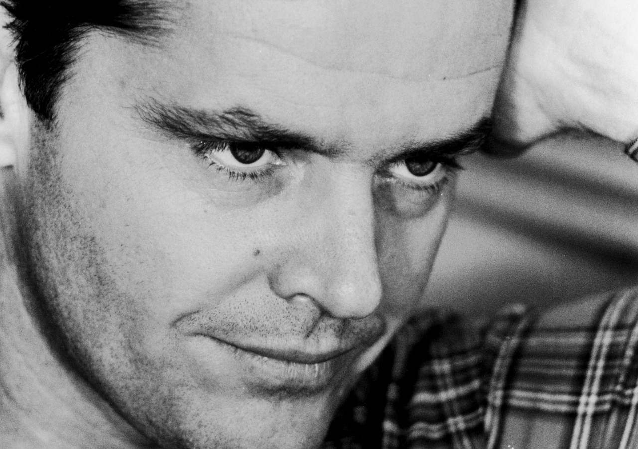 Men Actor Face Portrait Jack Nicholson Monochrome Shirt Looking Away Vintage Legend 1280x900