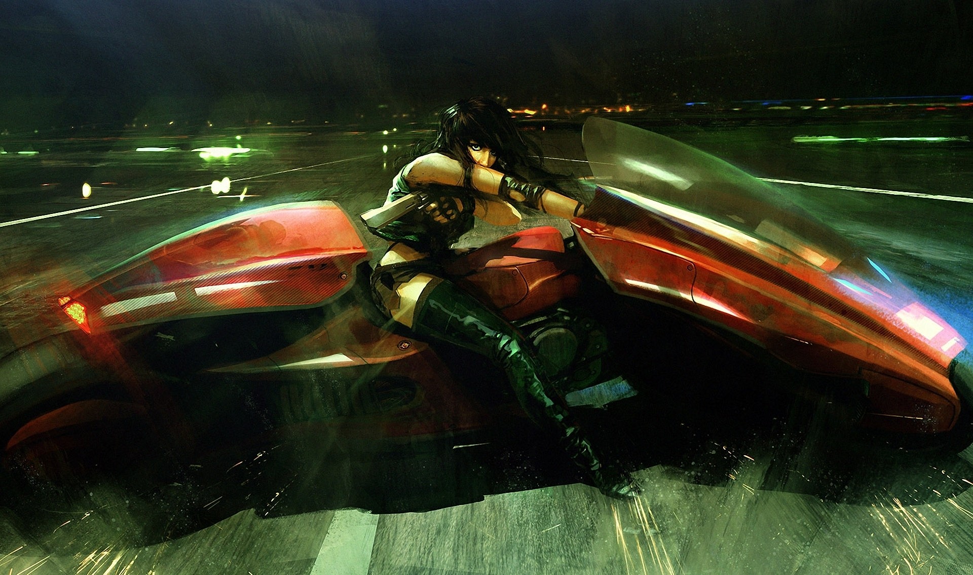 Artwork Fantasy Art Concept Art Women Akira Motorcycle Maciej Kuciara 1920x1134