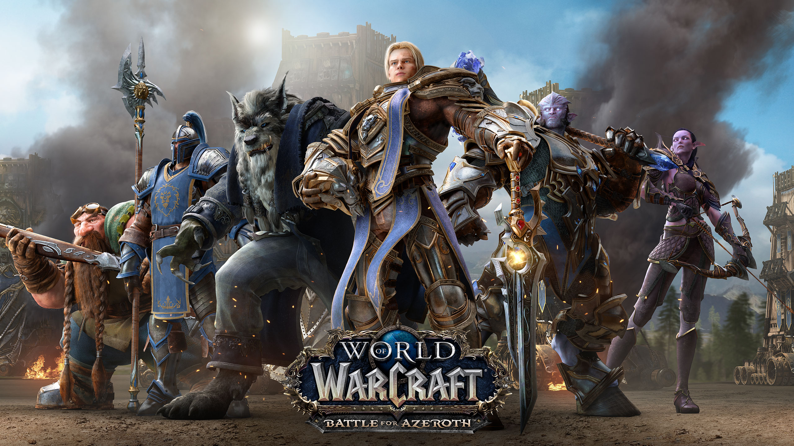Anduin Wrynn Genn Greymane Night Elves Dwarfs Draenei Warcraft World Of Warcraft Blizzard Entertainm 2560x1440