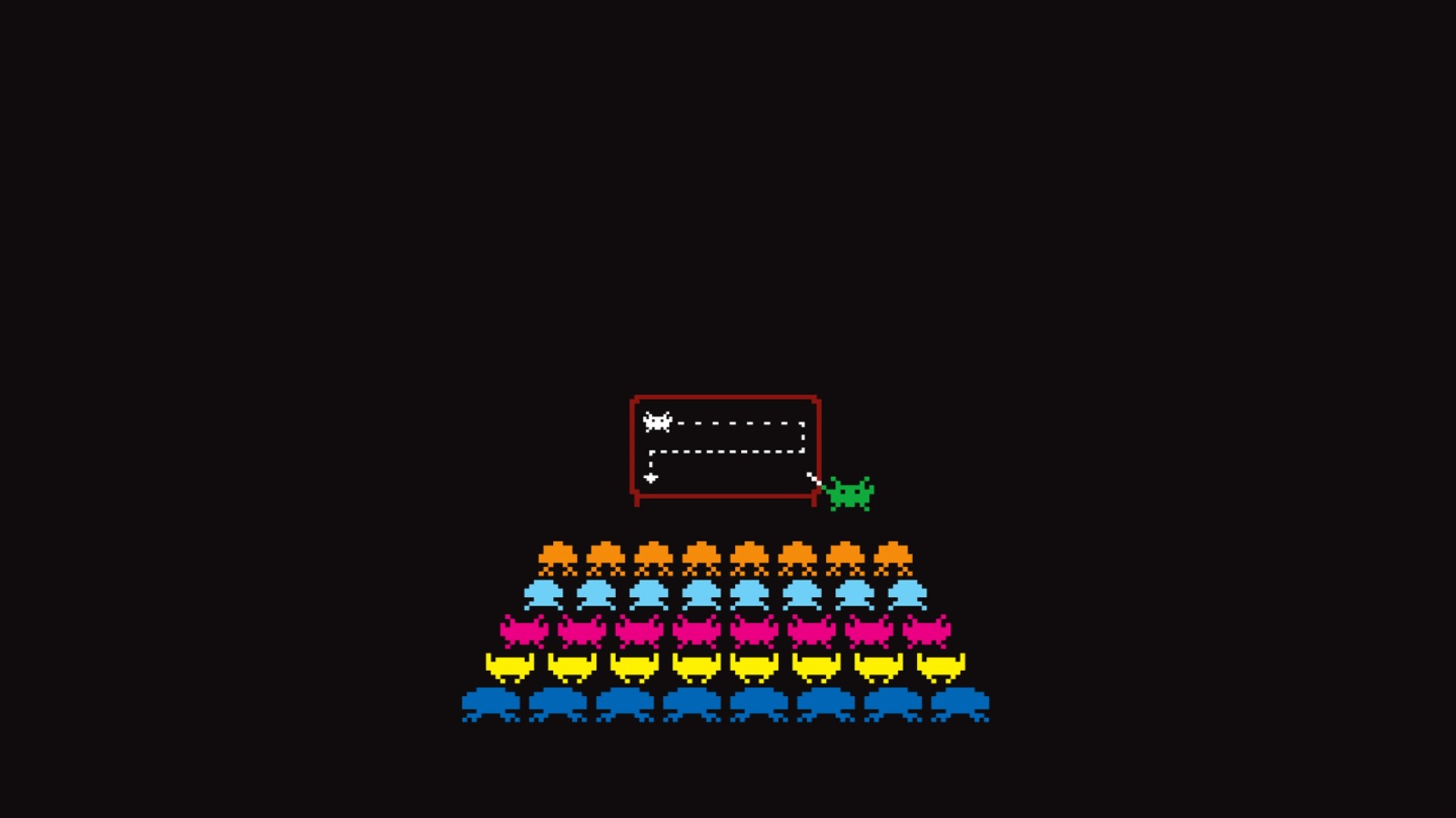Space Invaders Humor Video Game Art Retro Games Video Games Simple Background 1920x1080