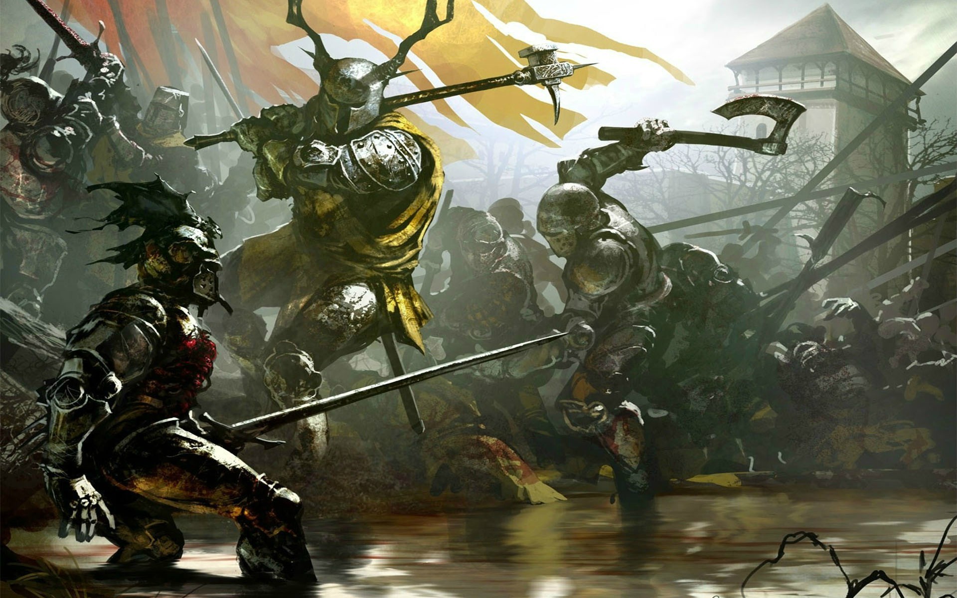 Warrior Axe Battle Painting Game Of Thrones Robert Baratheon Fantasy Art 1920x1200