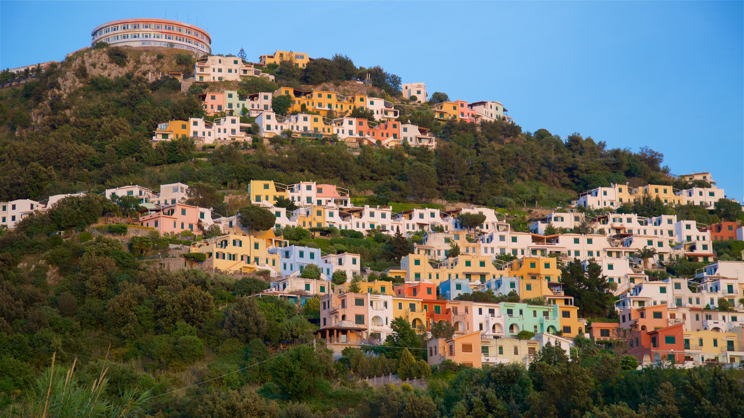 San Nicola Arcella Calabria Italy Colorful House Landscape 2560x1440