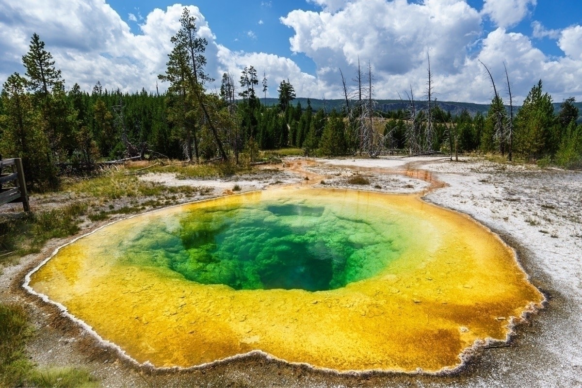 Nature Yellowstone National Park Geysers Landscape 1200x800