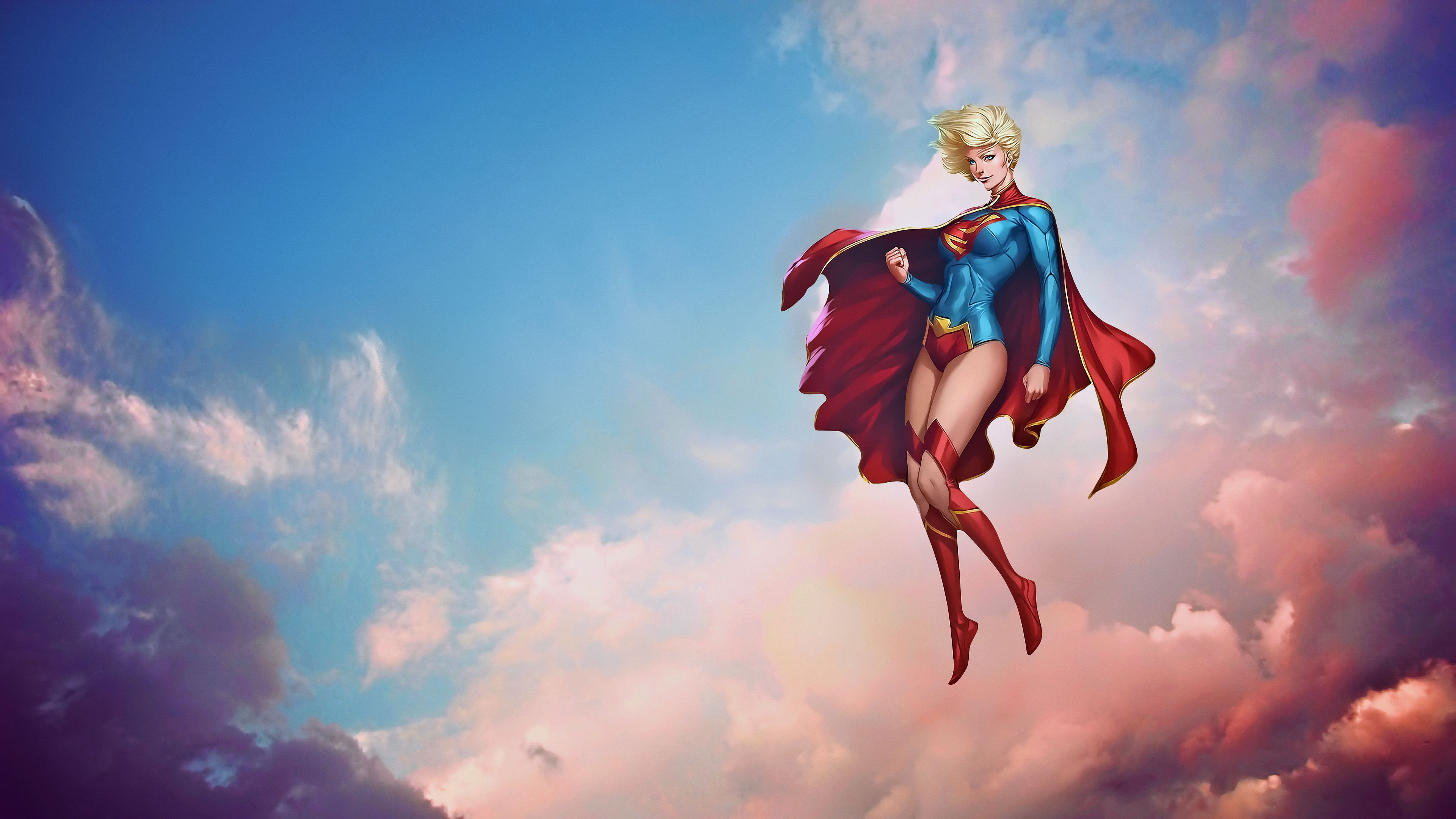 Supergirl Stanley Lau Superman Superhero Superheroines Artwork DC Comics 3840x2160
