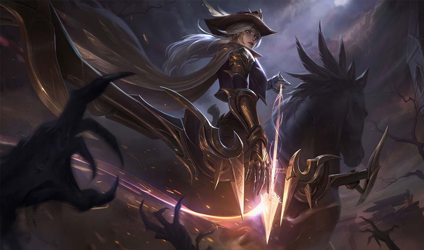 Ashe League Of Legends League Of Legends Riot Games High Noon Fire ADC 1437x848