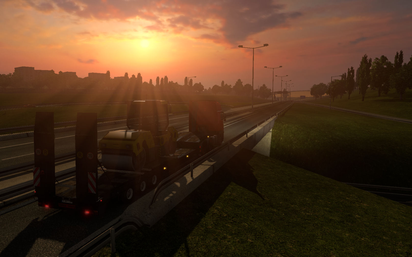 Video Games Euro Truck Simulator 2 Sunset Highway Trucks Volvo FH16 Sun Cargo 1680x1050