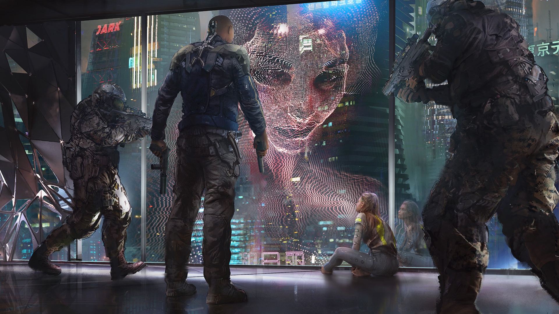 Futuristic Cyberpunk Science Fiction Klaus Wittmann 1920x1080